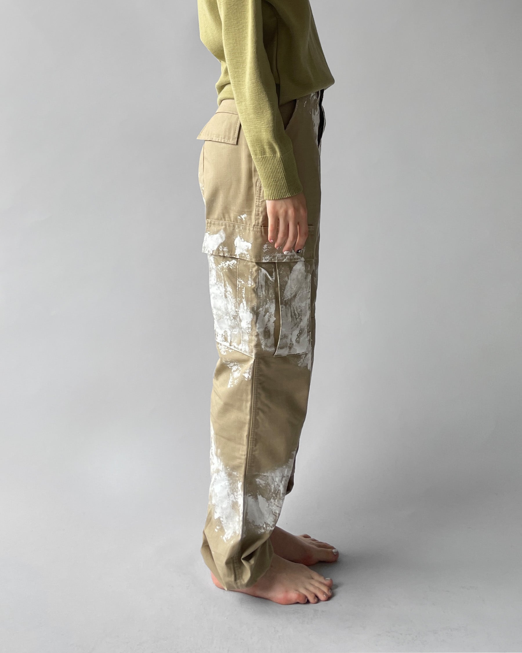 404irregular - Painted 6 Pockets Pants - Beige
