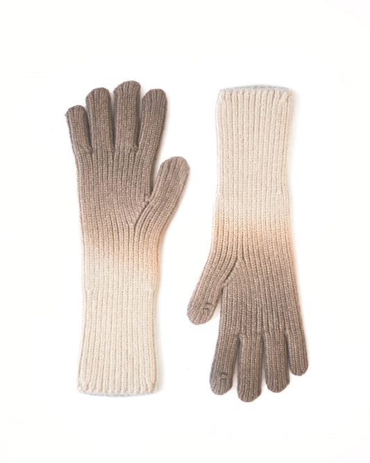 [404irregular] Gradation Gloves - Ivory x Light Brown