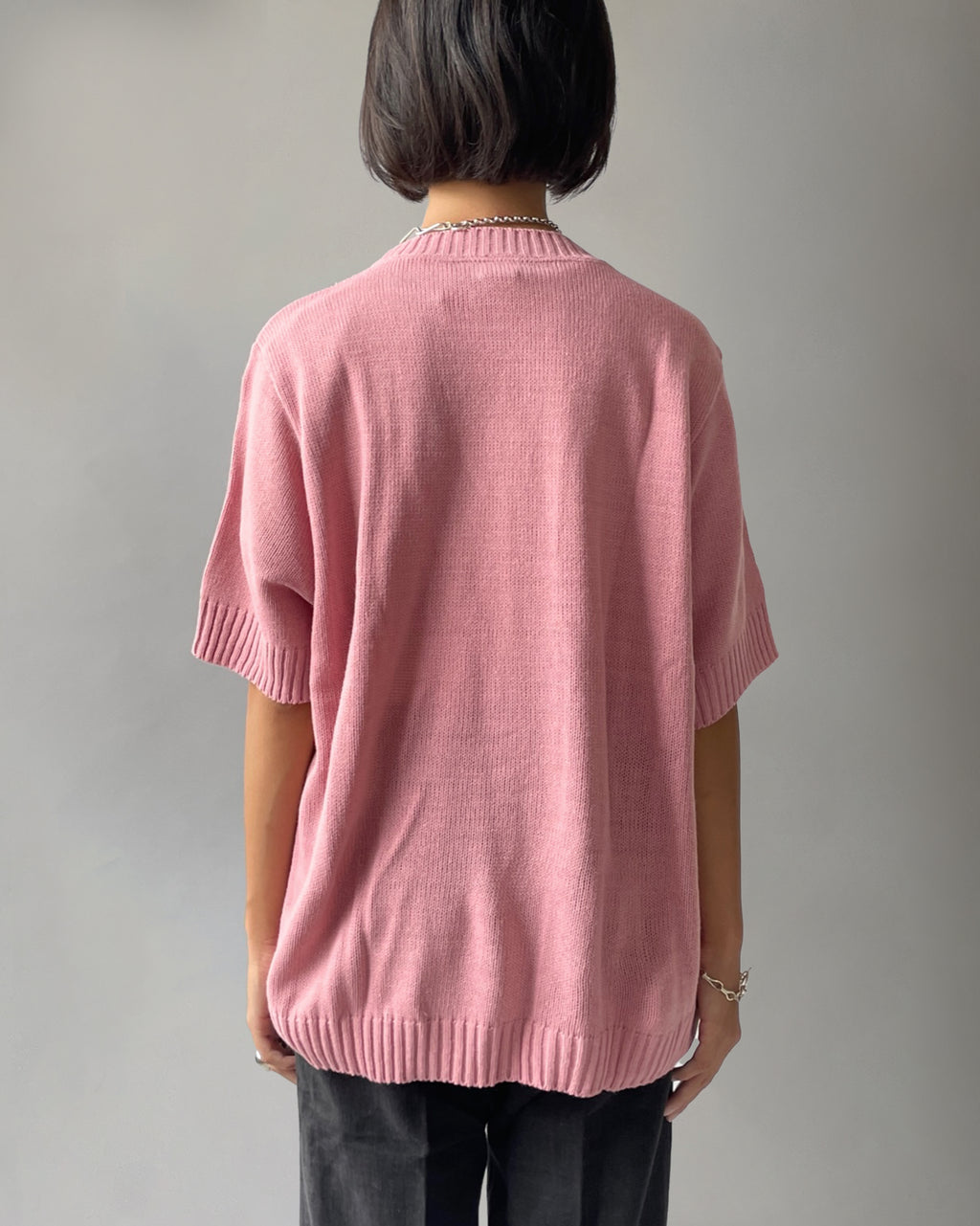 Acrylic Smoke Pink S/S Sweater
