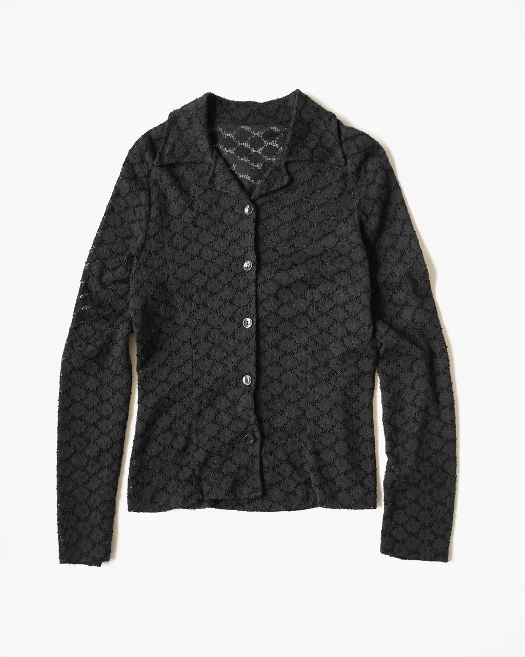 Sheer Floral Pattern Lace Shirt