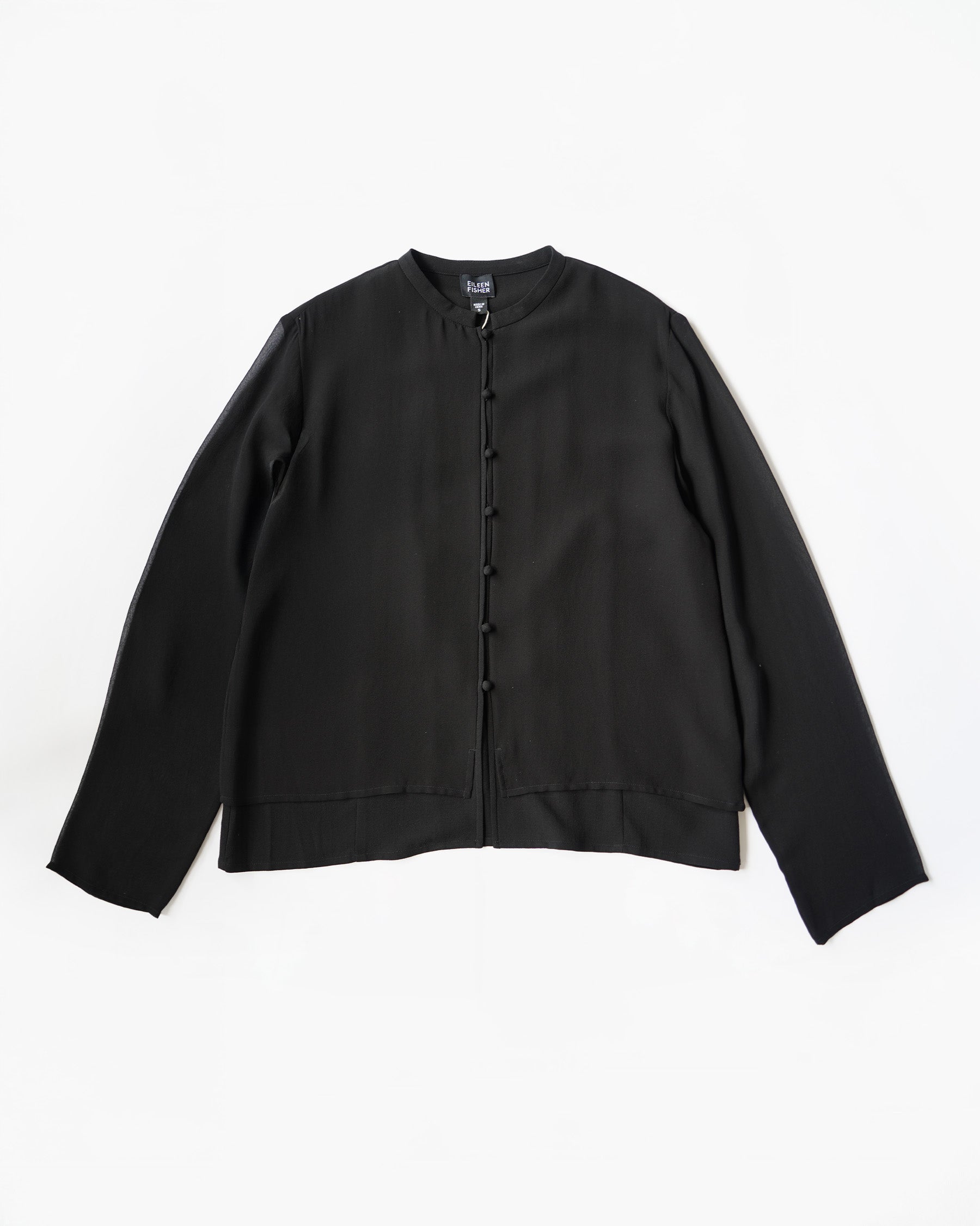 100% Silk Black Chinese Button Jacket
