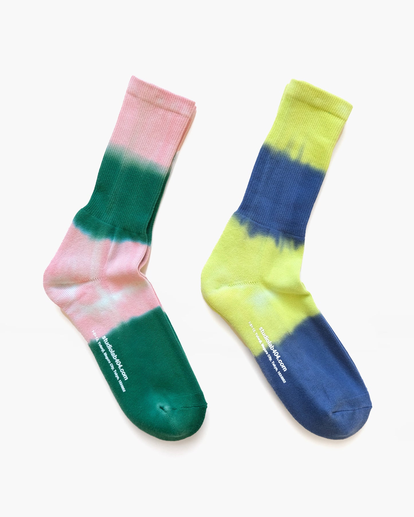 404 Gradation Pile Socks - Pink x Green