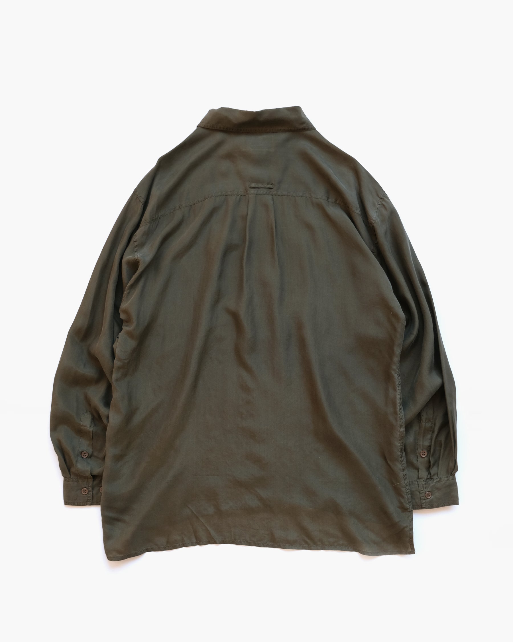 N.O.S  100% Silk Shirts - Olive