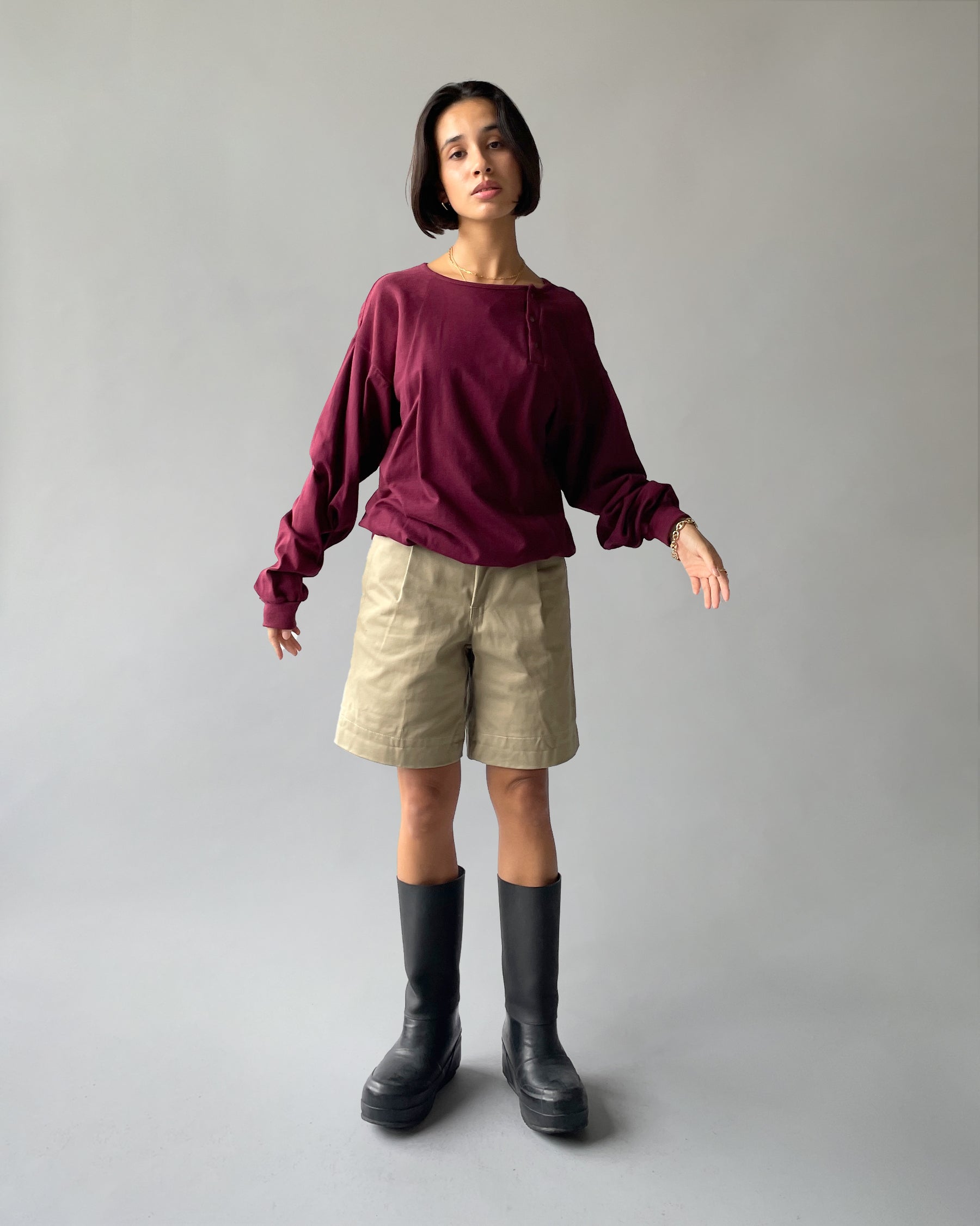 NOS Cotton Snap Button Pullover