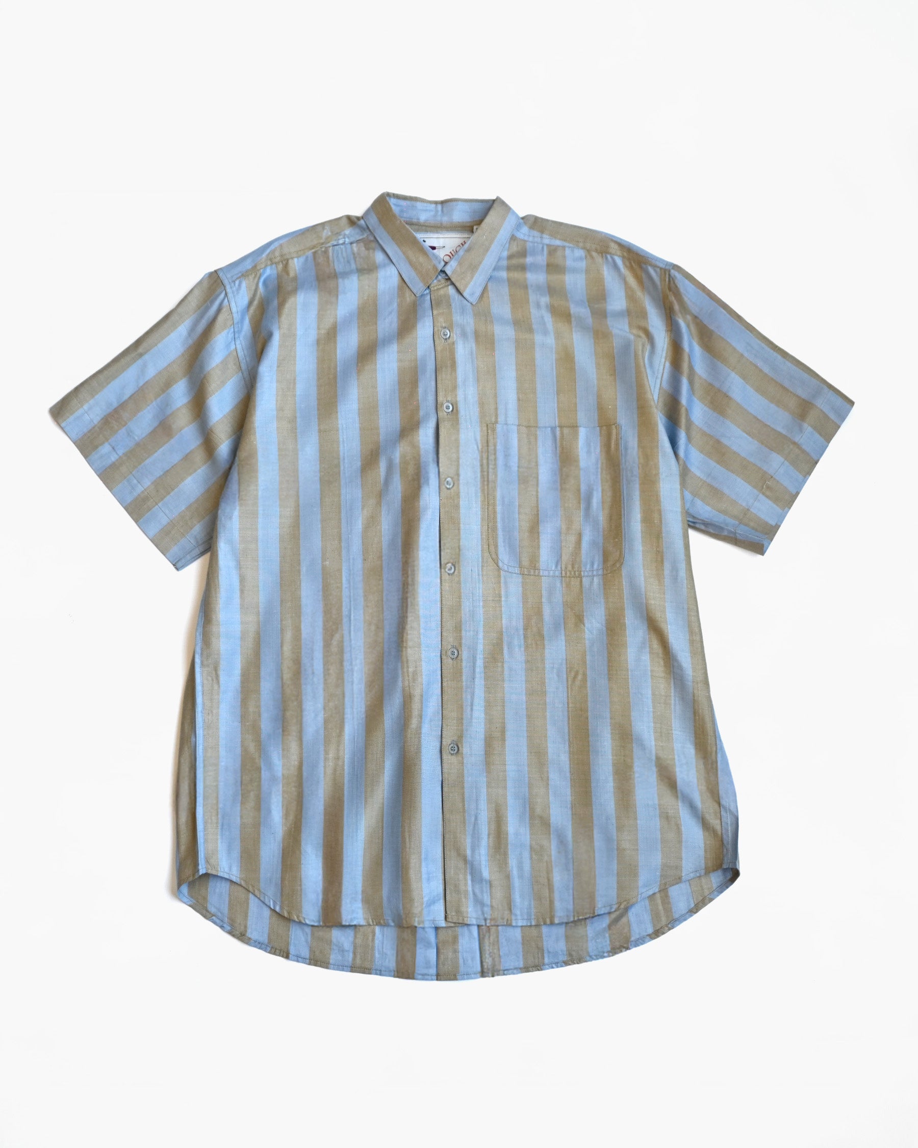 "GOOUCH" Rayon x Cotton Striped Shirt