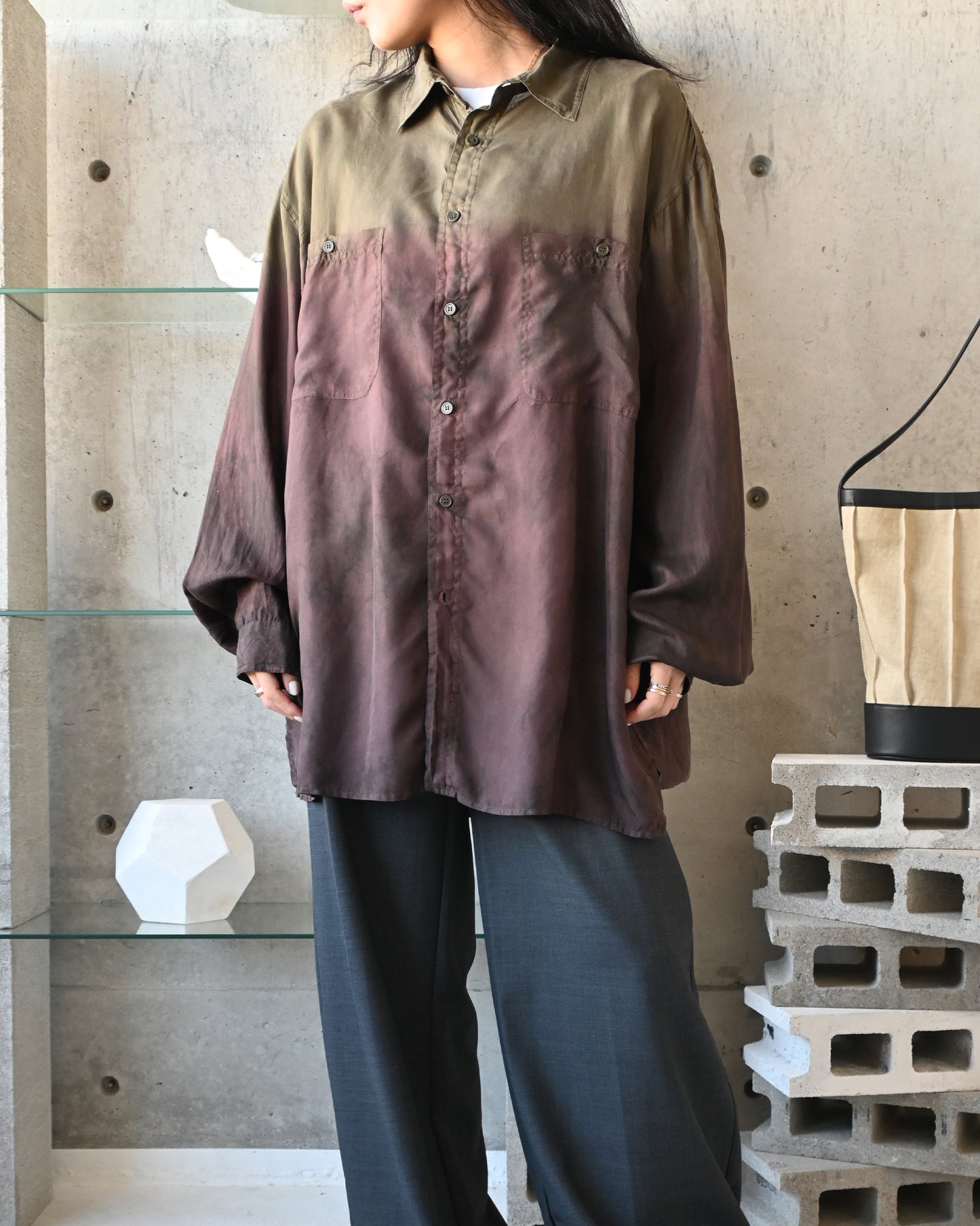 404irregular - Over-dyed Silk Shirt