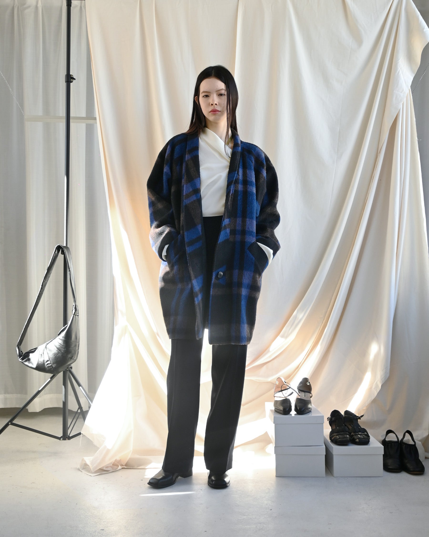Plaid Wool Coat