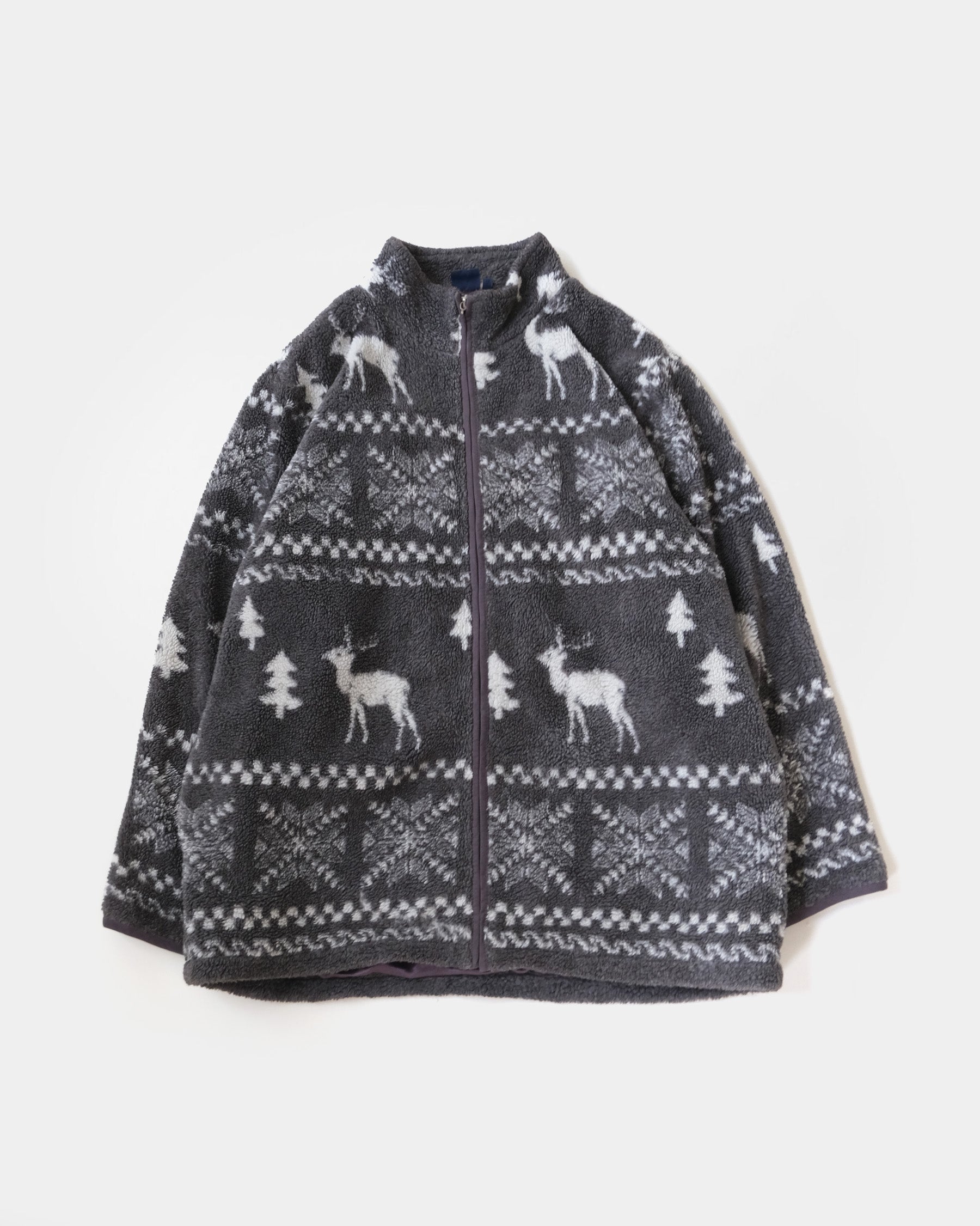90s Patterned Fleece Jacket