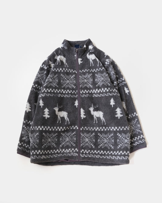 90s Patterned Fleece Jacket