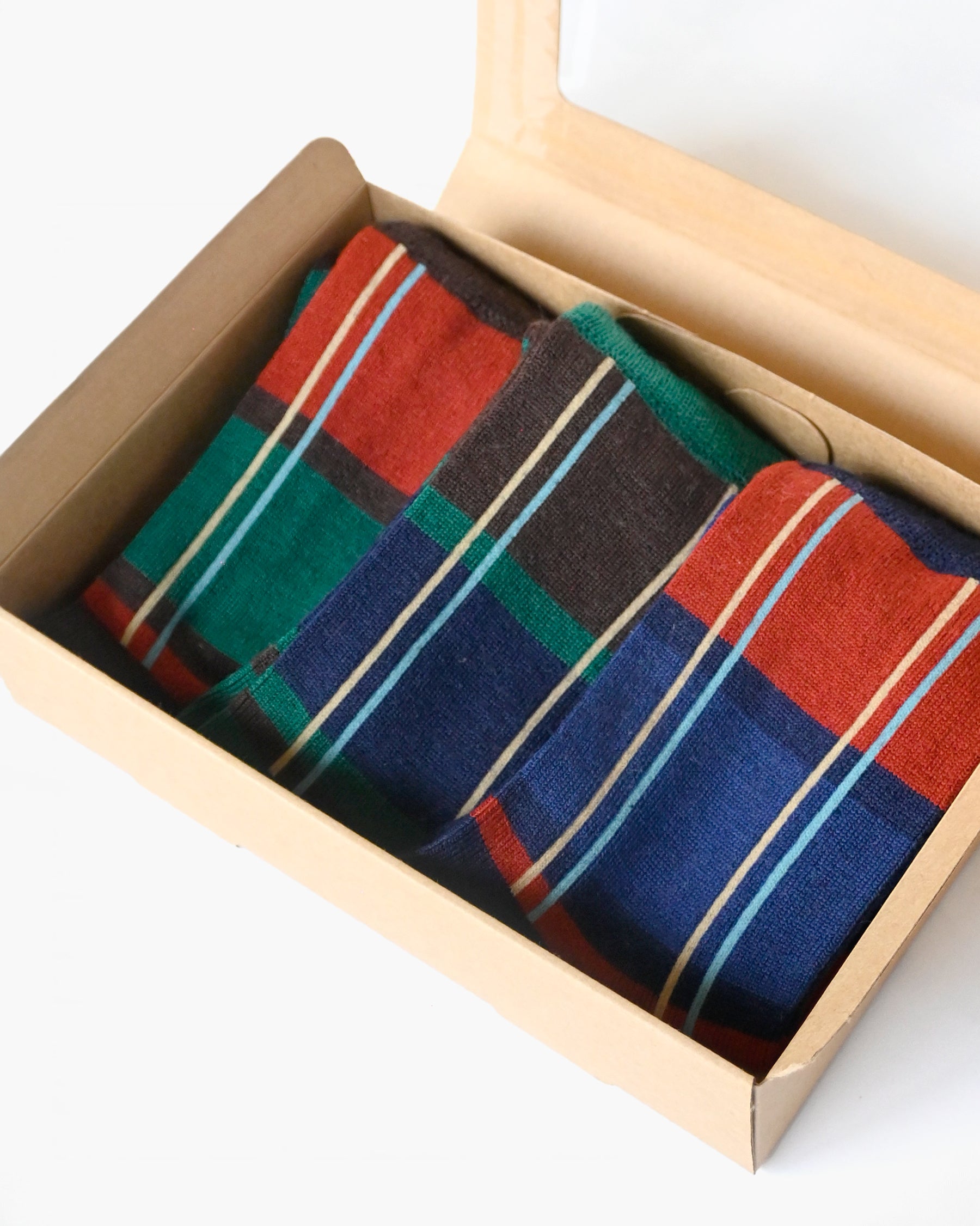 【YOU SAVE 10%】Wool Plaid Socks / SET OF 3