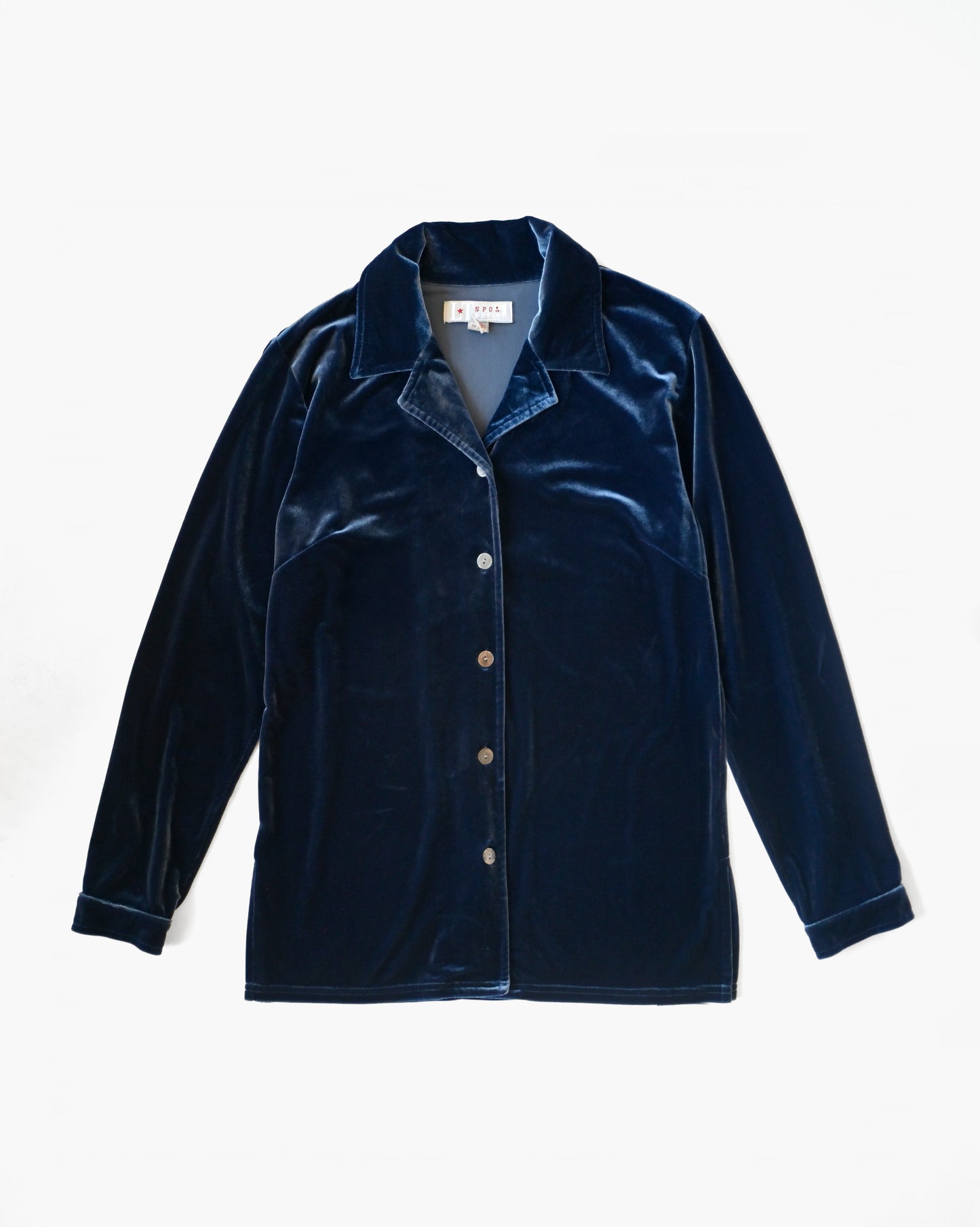 Velour Open-collar Shirt