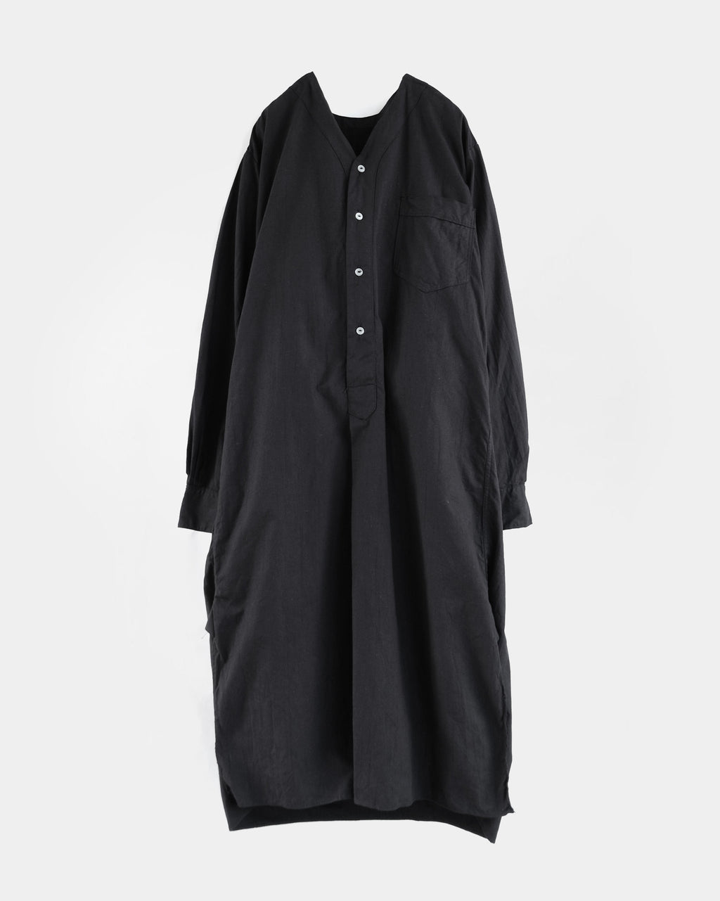 Over-Dyed White Cotton Long Shirt