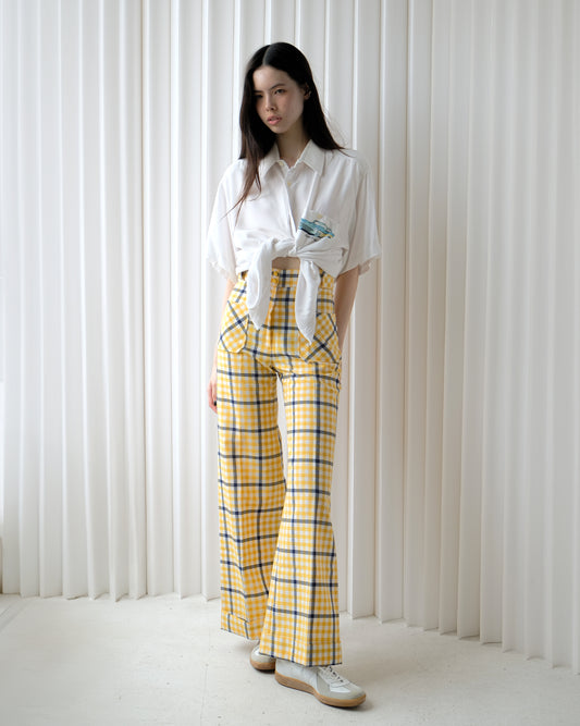 70S Plaid Flare Pants