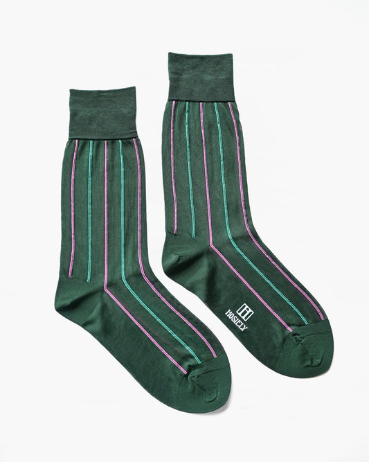 Striped Dress Socks - Green