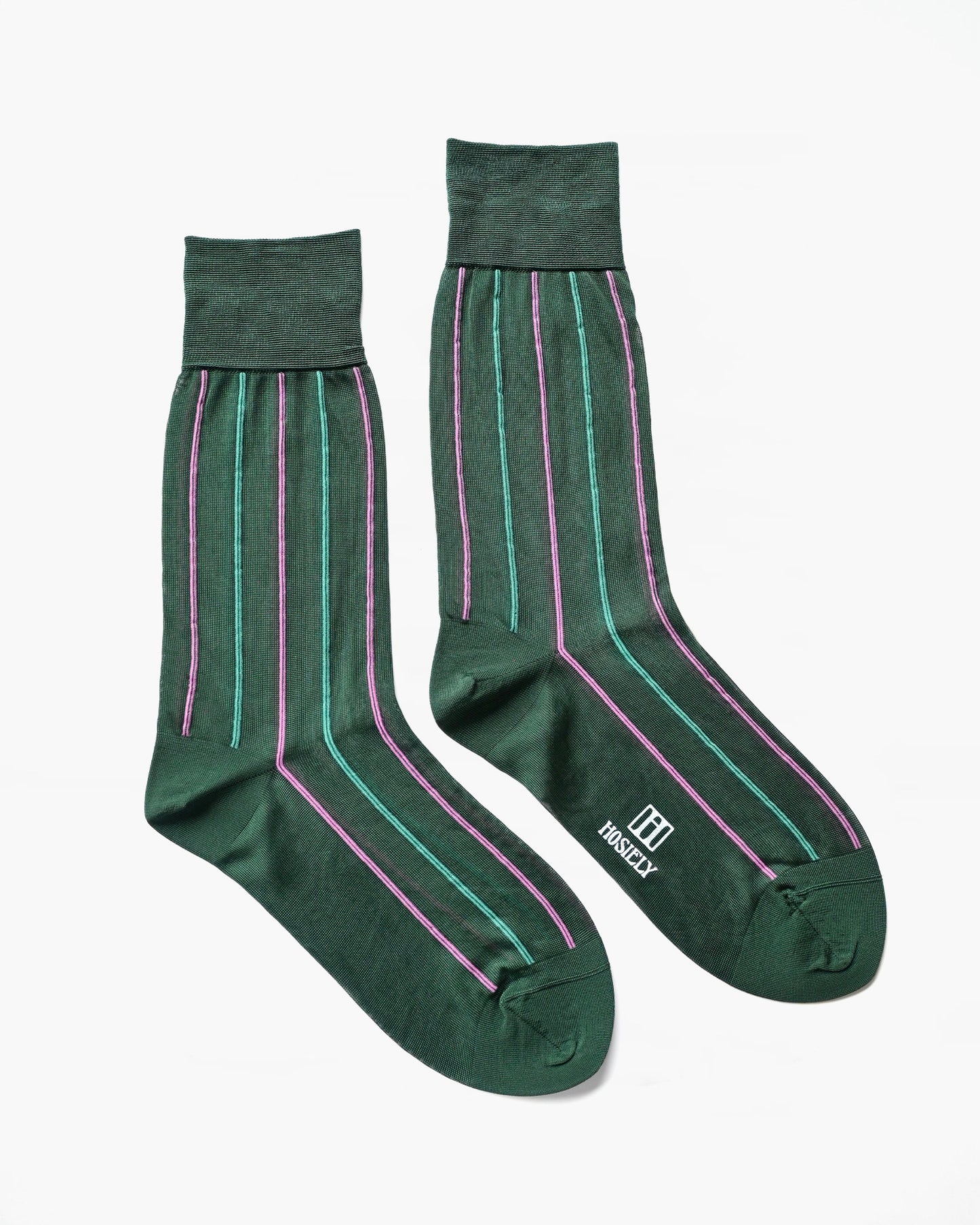 Striped Dress Socks - Green