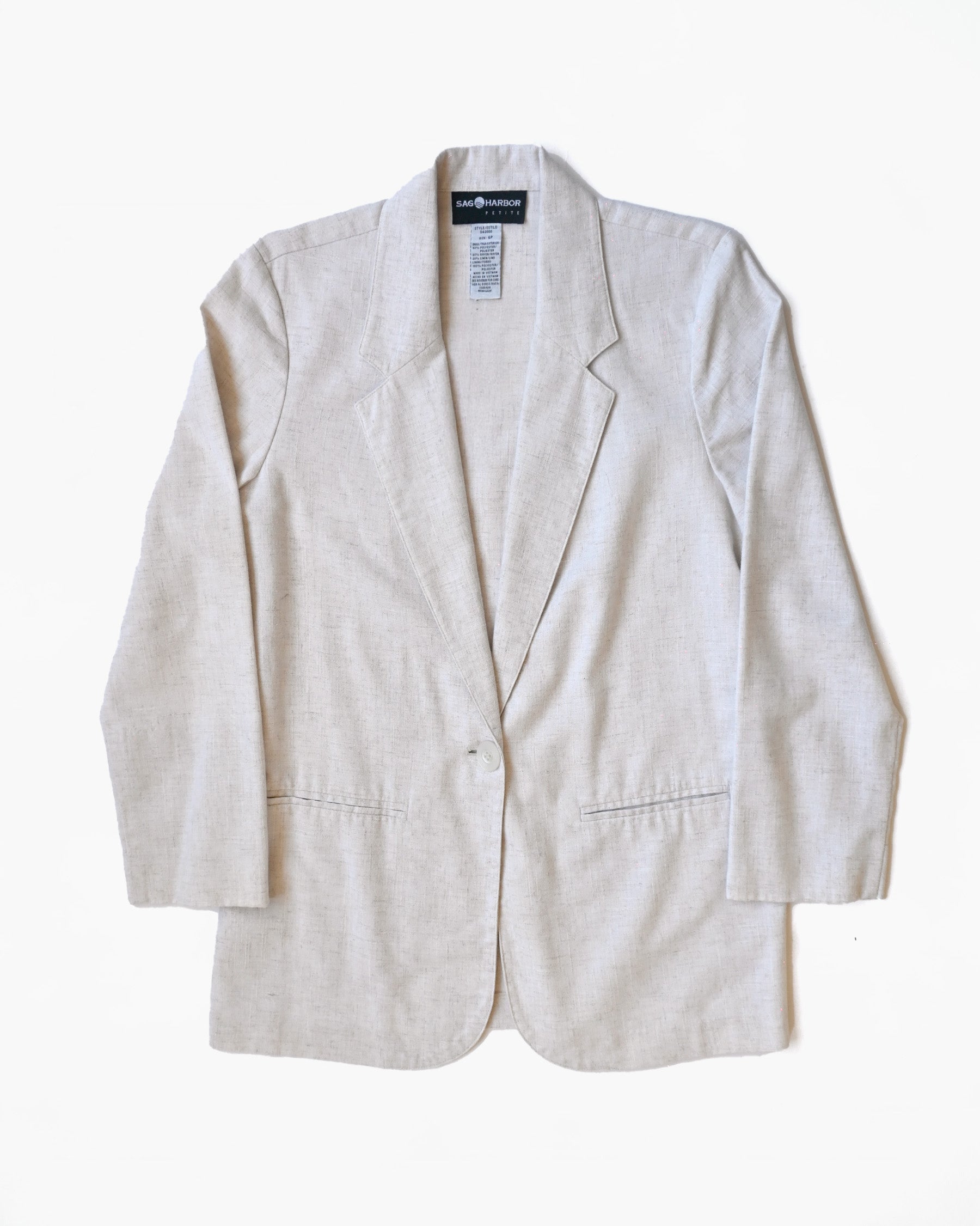 Single-Button Linen Blend Jacket