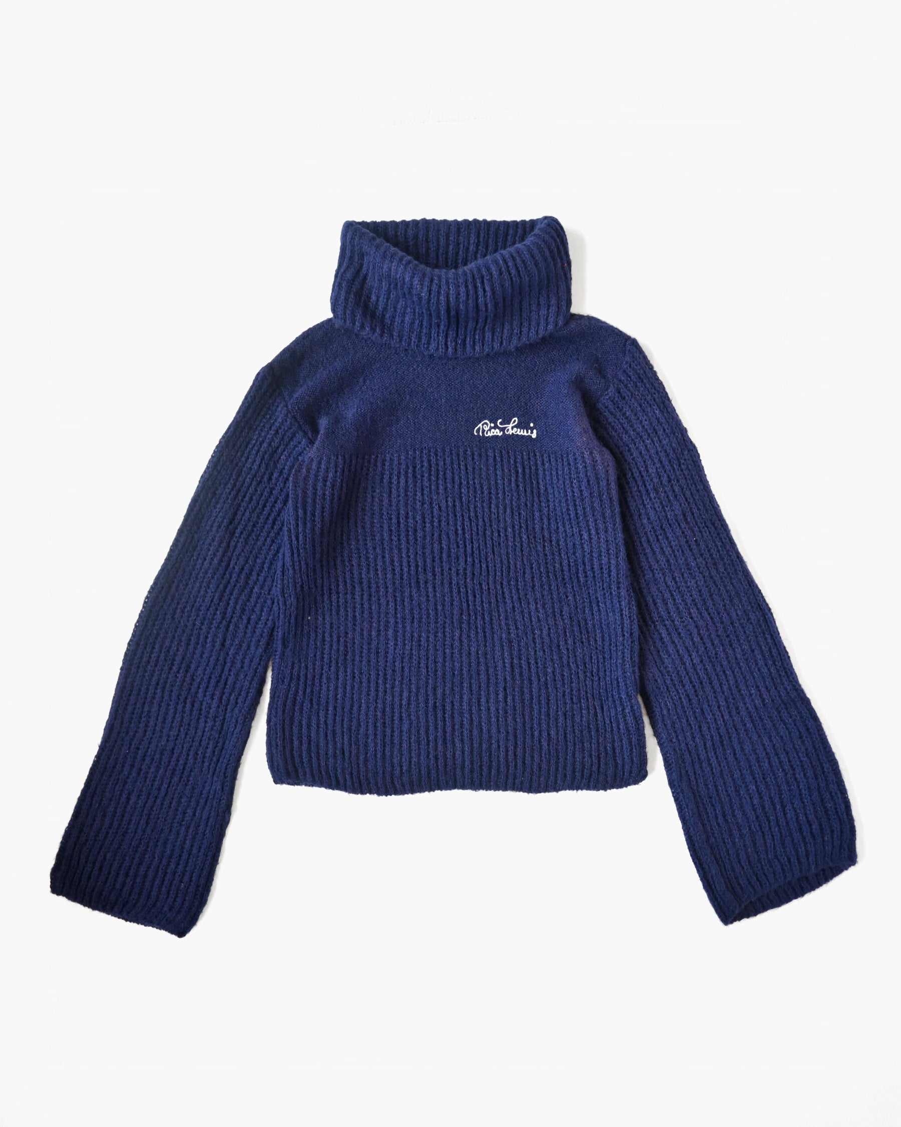 Navy Embroidered Knit