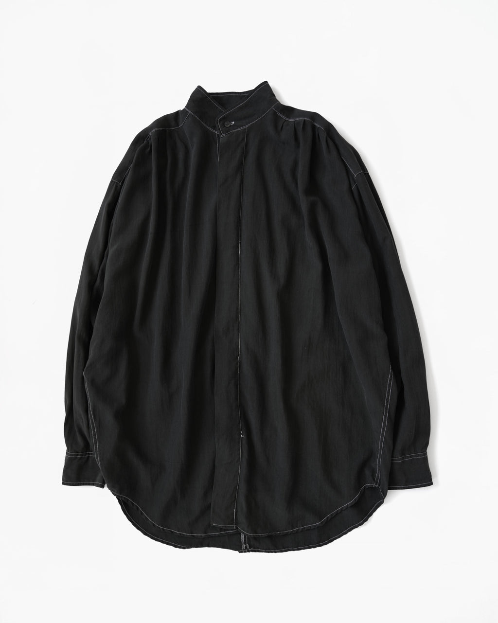 Overdyed Silk Stand Collar Shirt