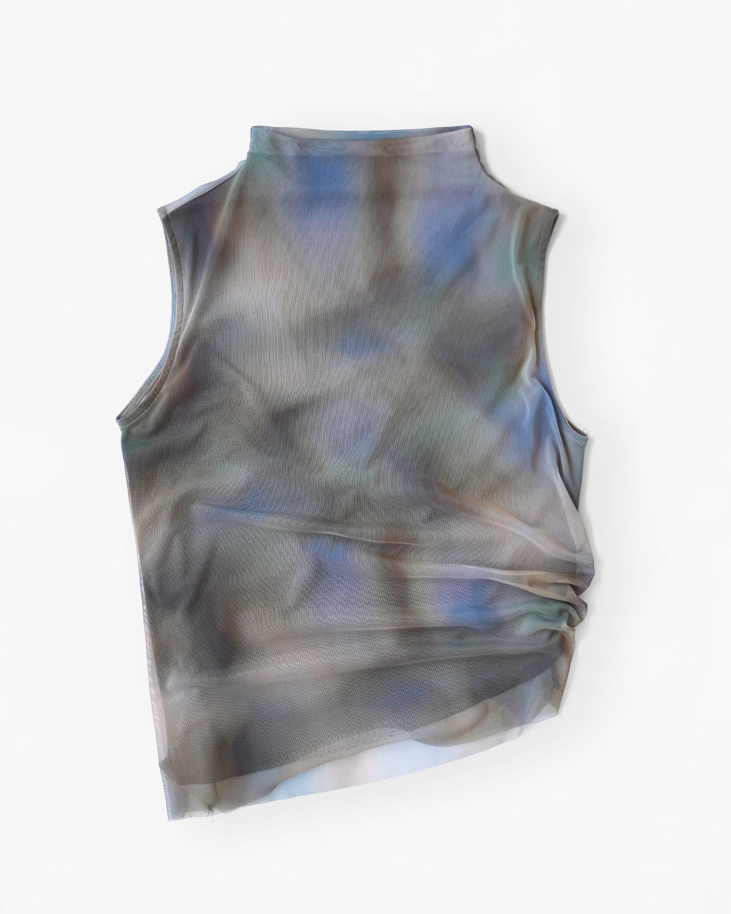 Asymmetric Mesh Sleeveless Top
