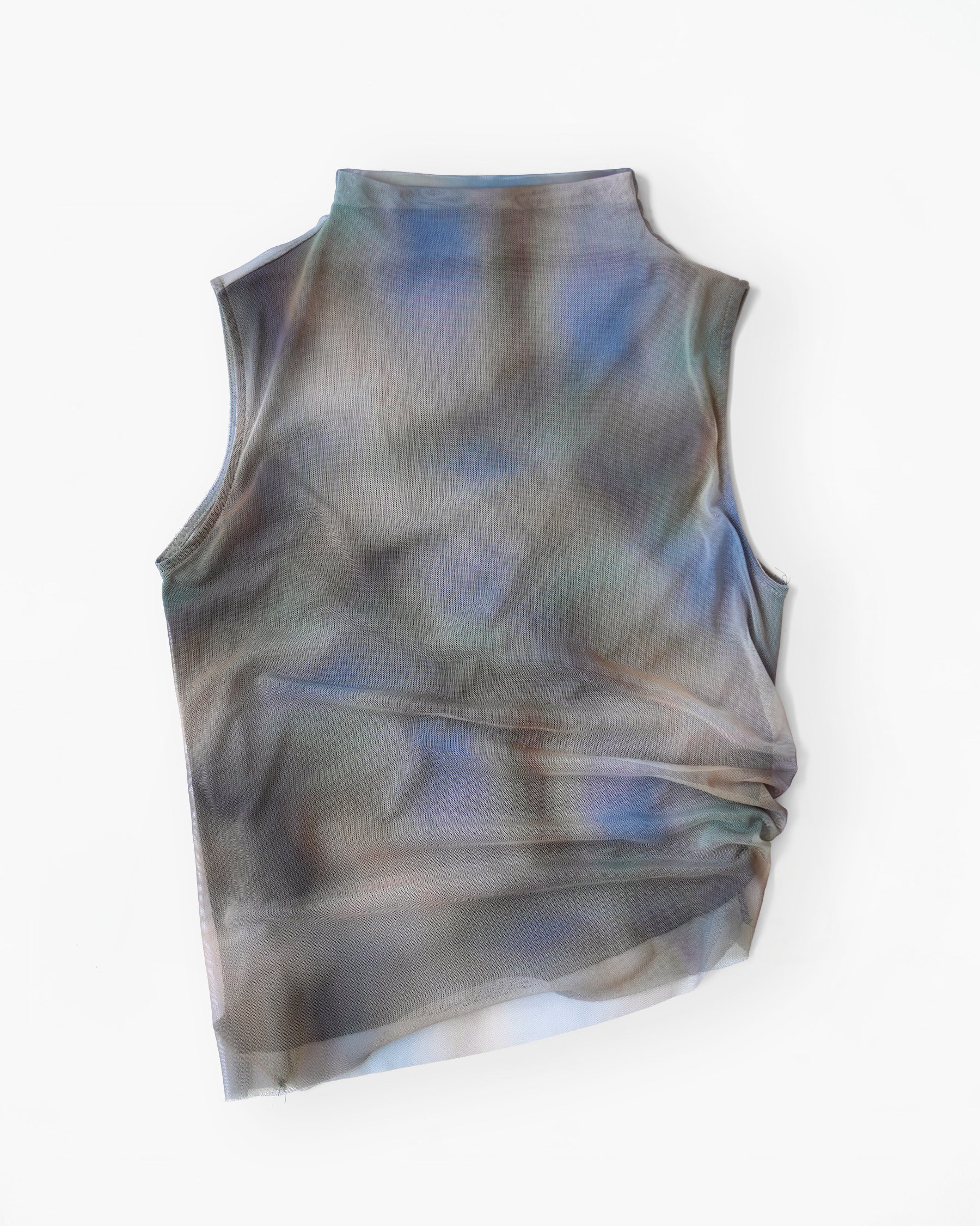 Asymmetric Mesh Sleeveless Top