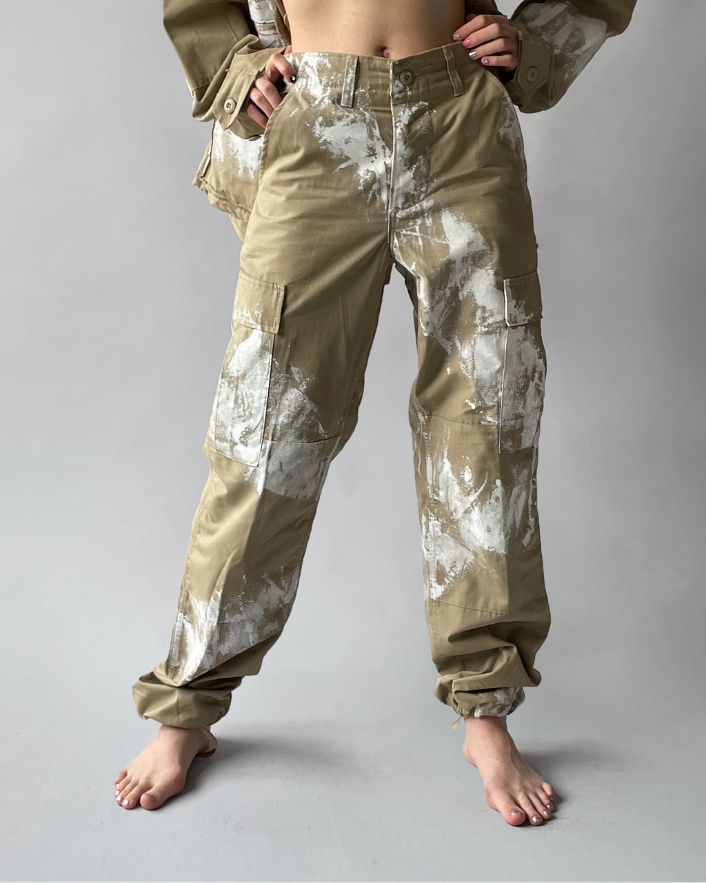 404irregular - Painted 6 Pockets Pants - Beige