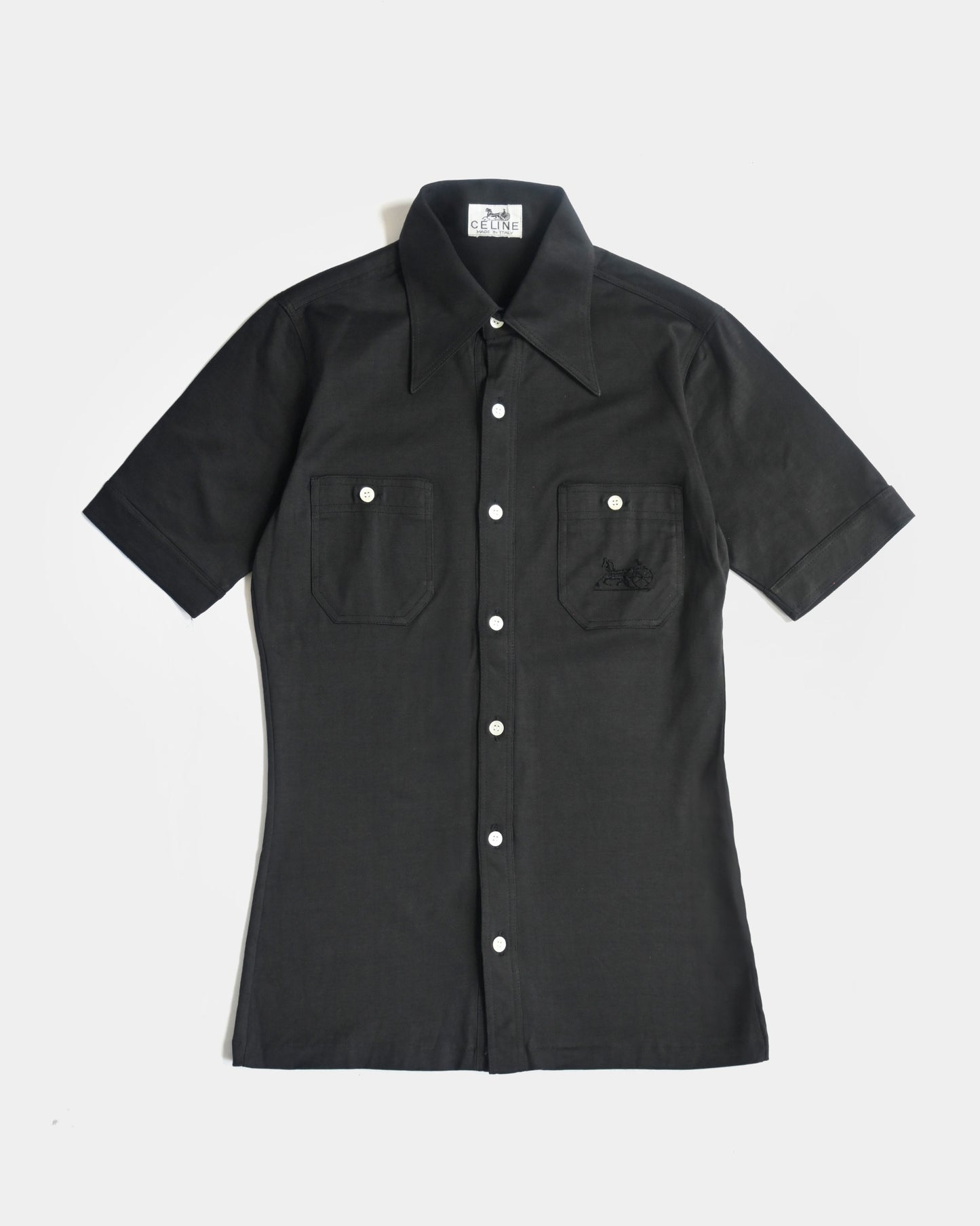 "OLD CELINE" Half Sleeve Shirt - Black