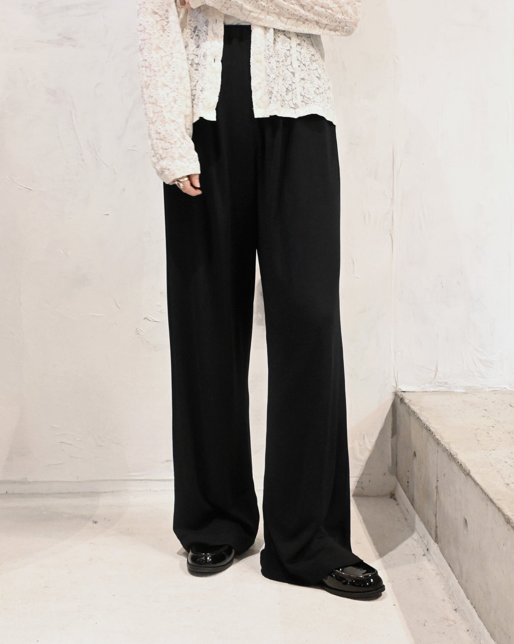 Rayon Black Easy Pants