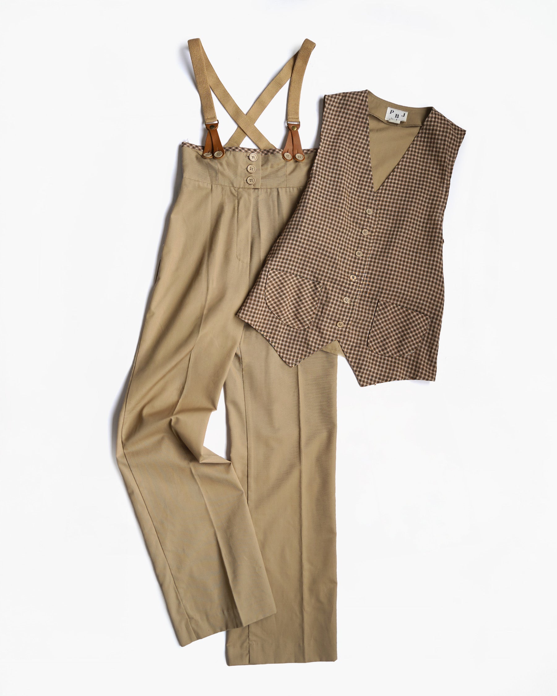 1980's Suspender Pants & Vest Set