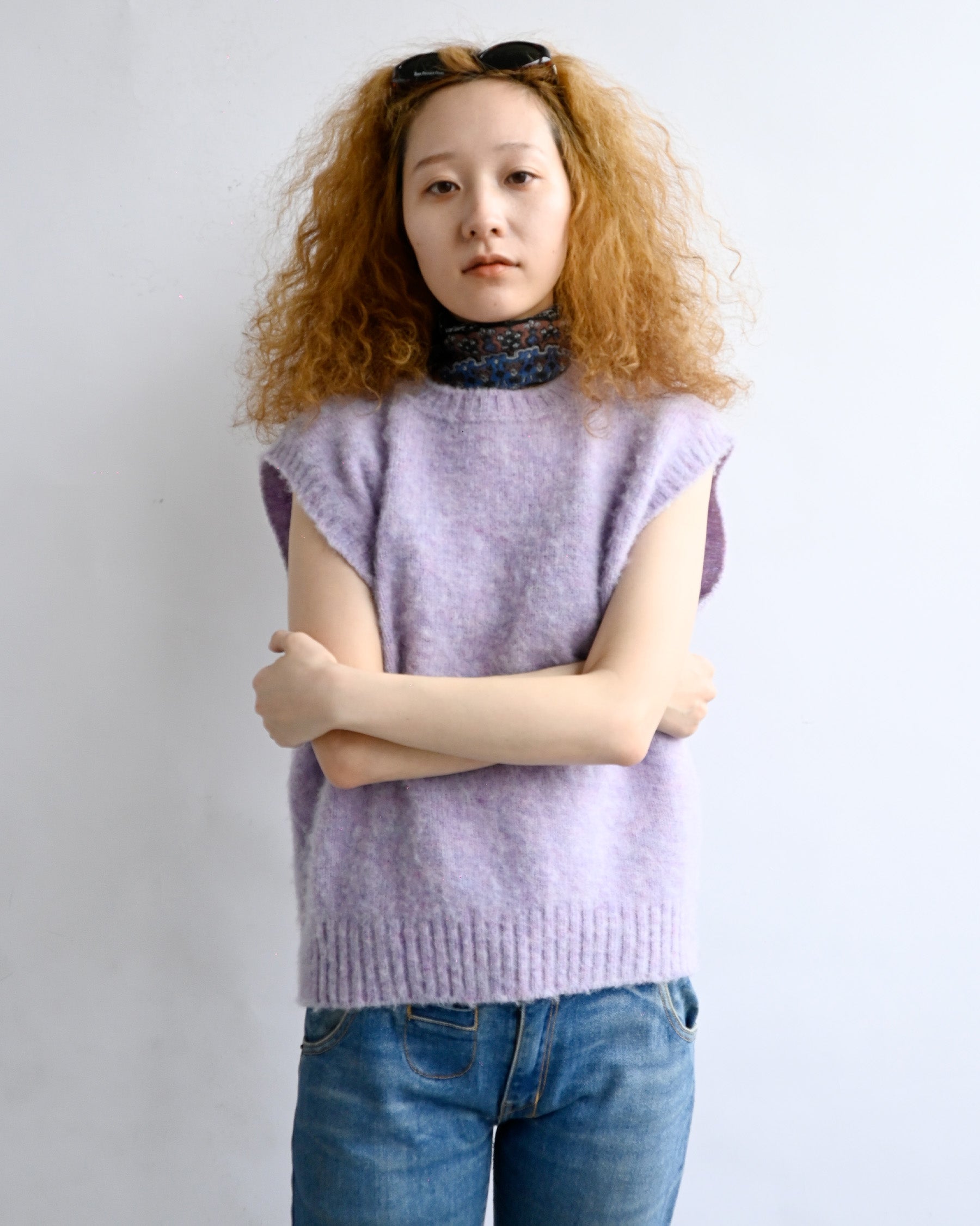 404 Shaggy Dog Crew Neck Vest - Lavender