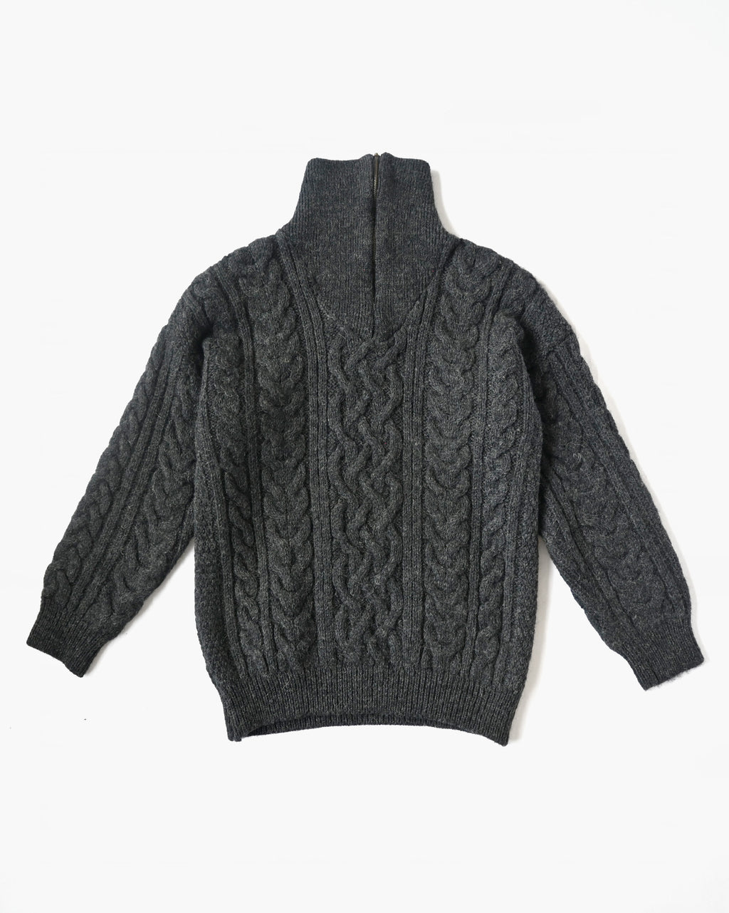 Cable Zip-up Knit Pullover