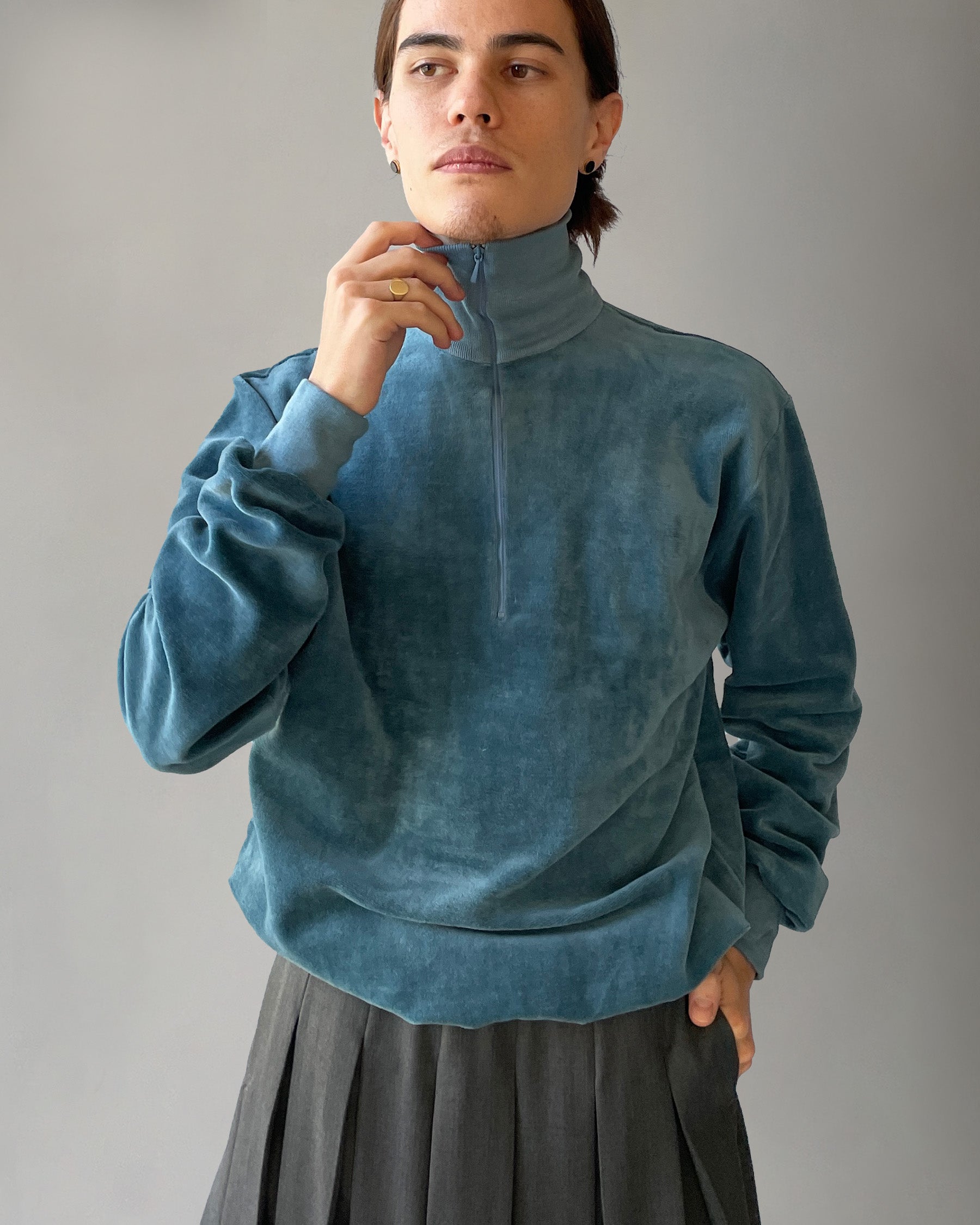 Cotton Velour Zip-up Sweatshirts