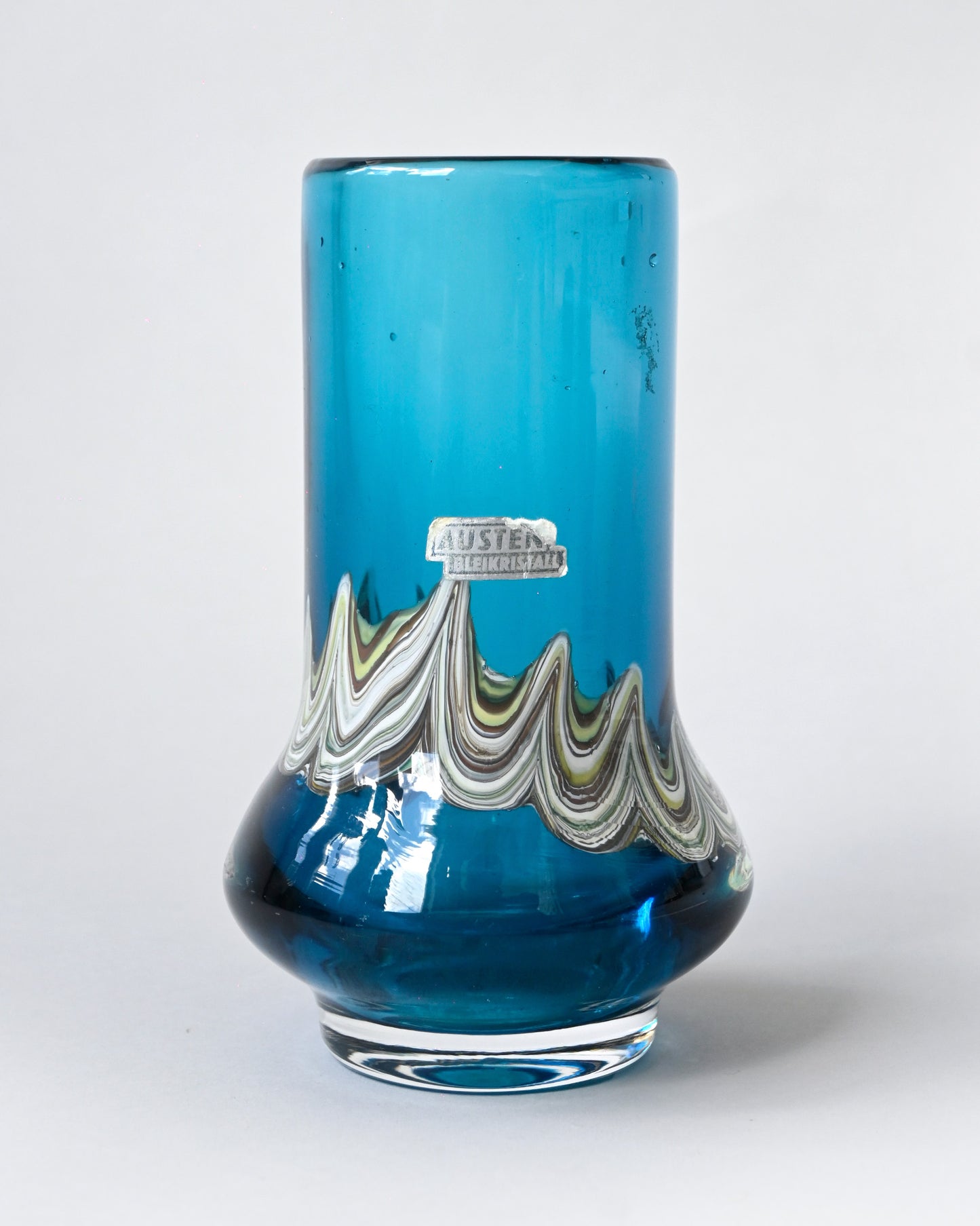 50-80s Glass Cristal Blue Vase