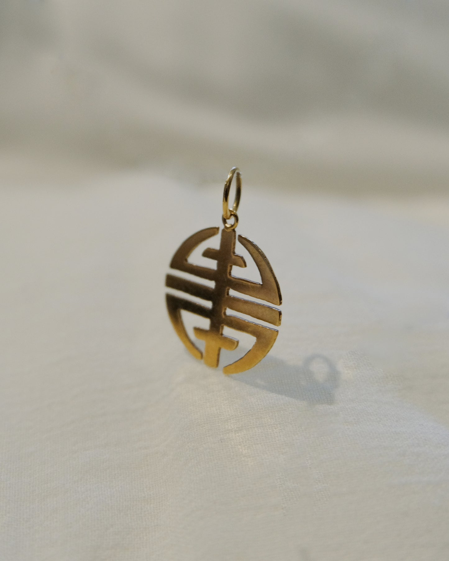 14k Gold Charm "Chinese Capital"