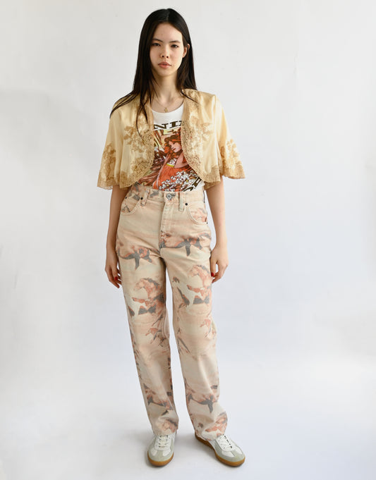 Printed High-Rise Pants