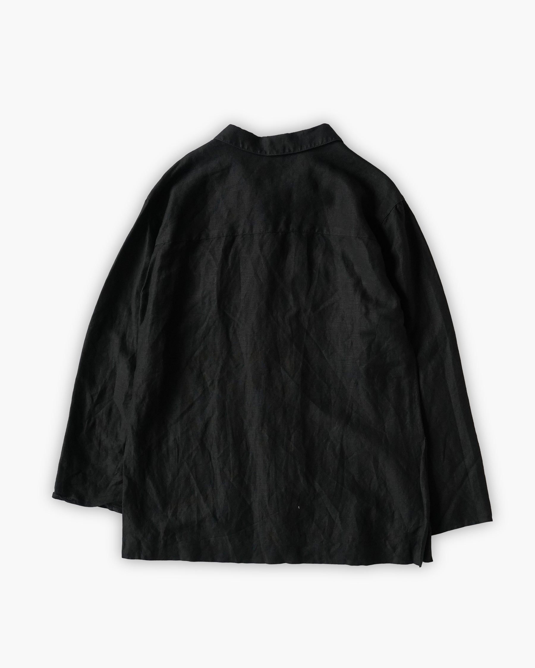 Linen Rayon Open Collar Jacket