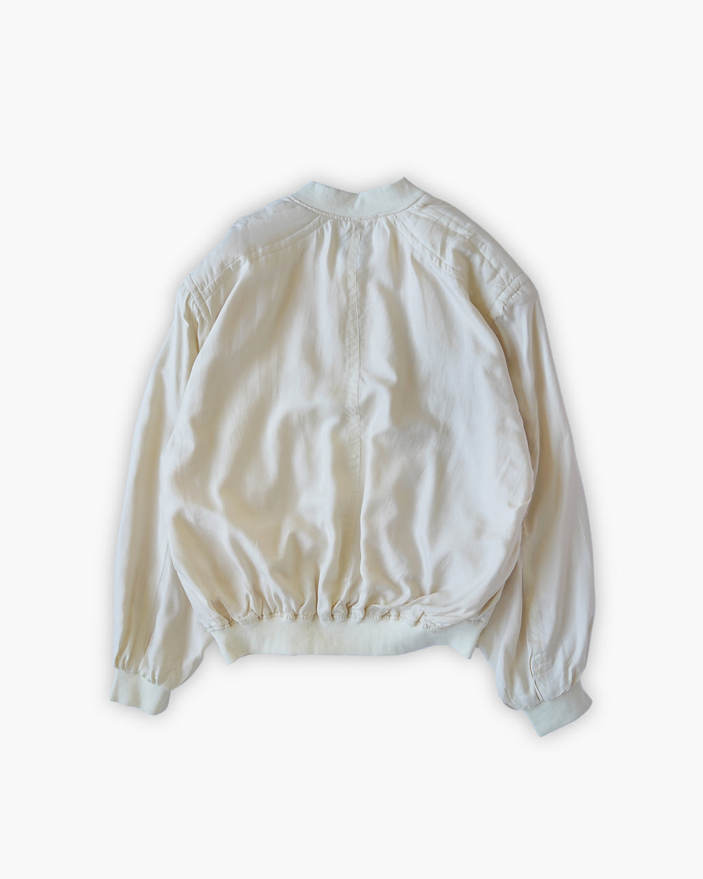 100% Silk Zip Up Jacket - White