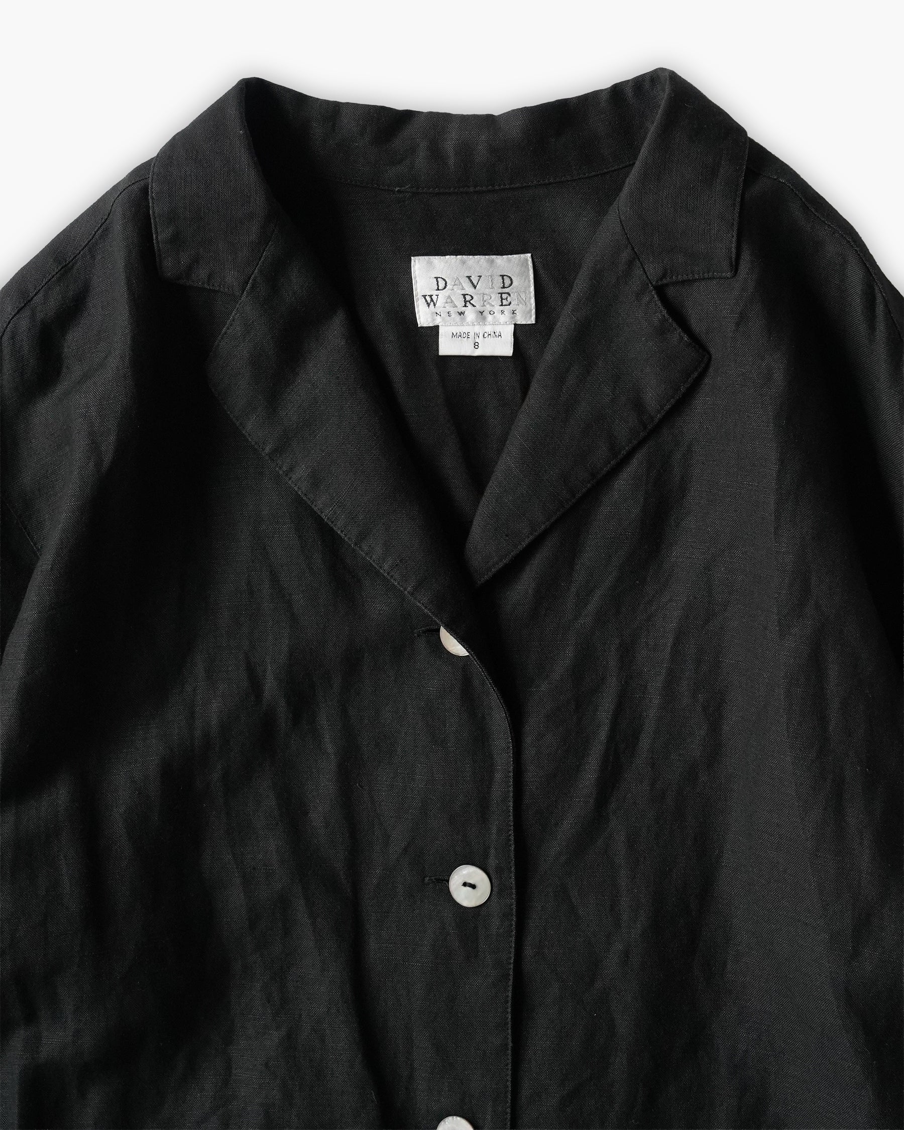 Linen Rayon Open Collar Jacket