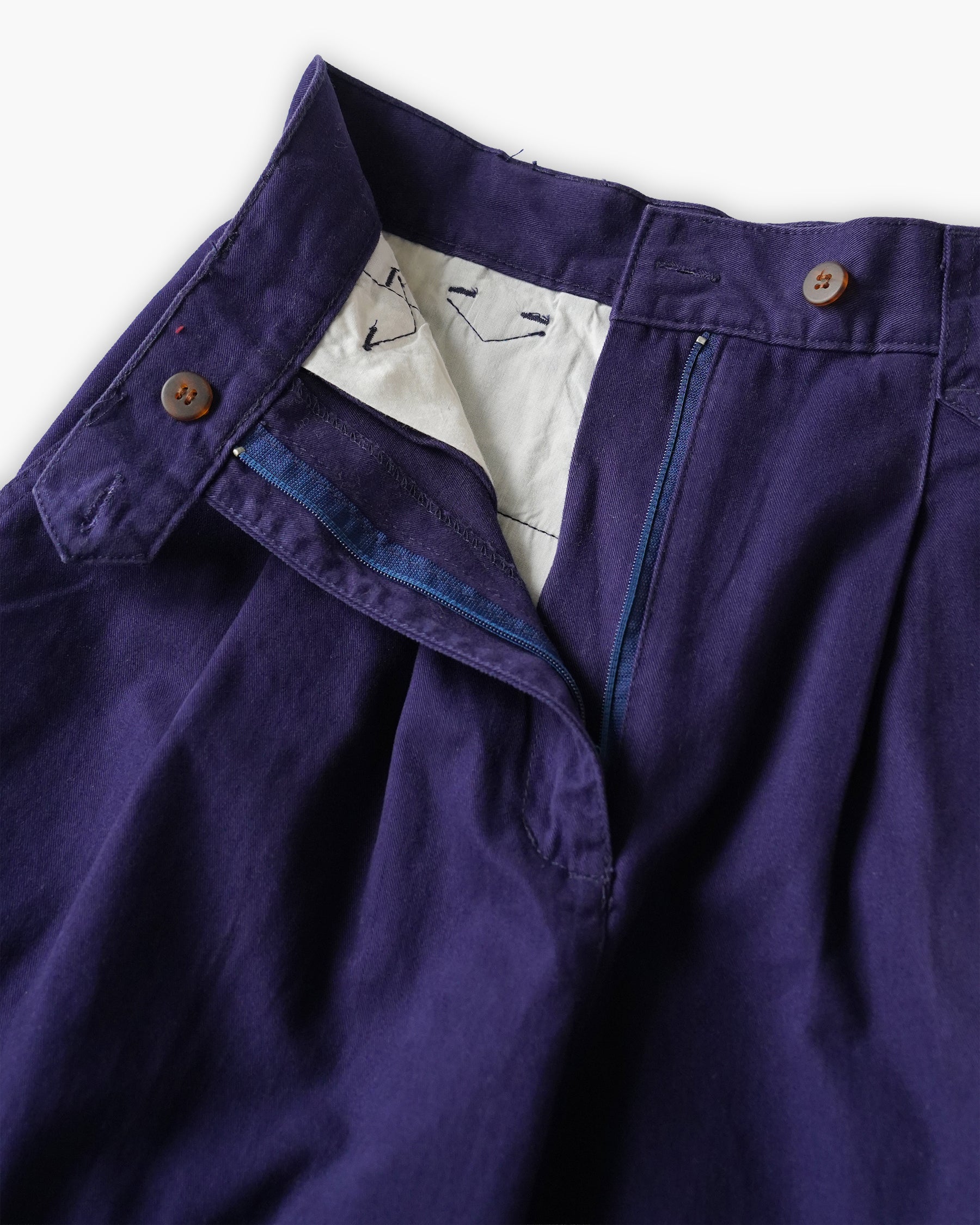 "Woolrich" Cotton Tuck Short Trousers - Purple