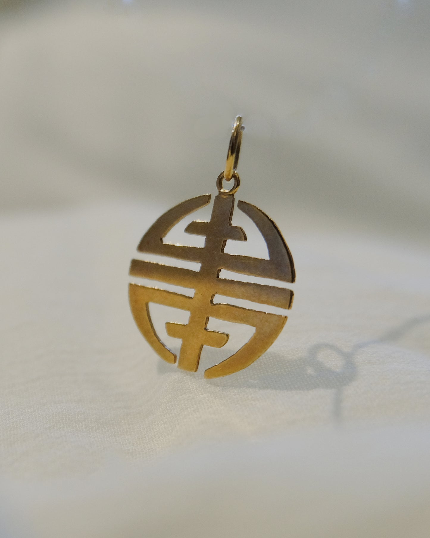 14k Gold Charm "Chinese Capital"