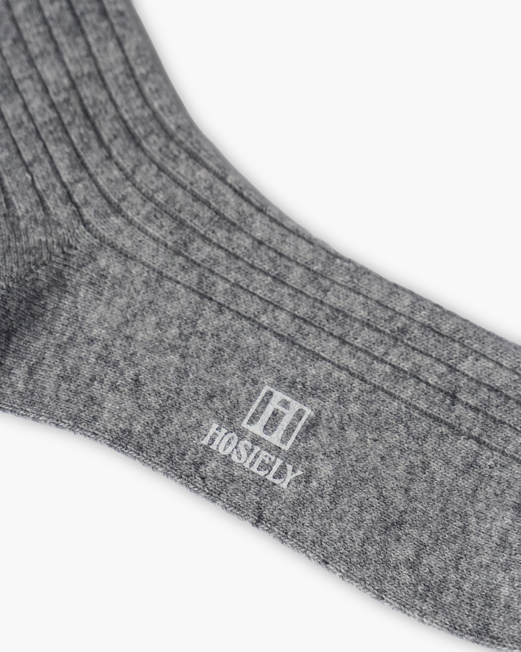 404 Rib Cashmere Wool Hi Socks - Gray