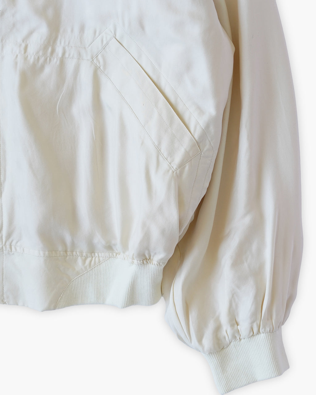 100% Silk Zip Up Jacket - White