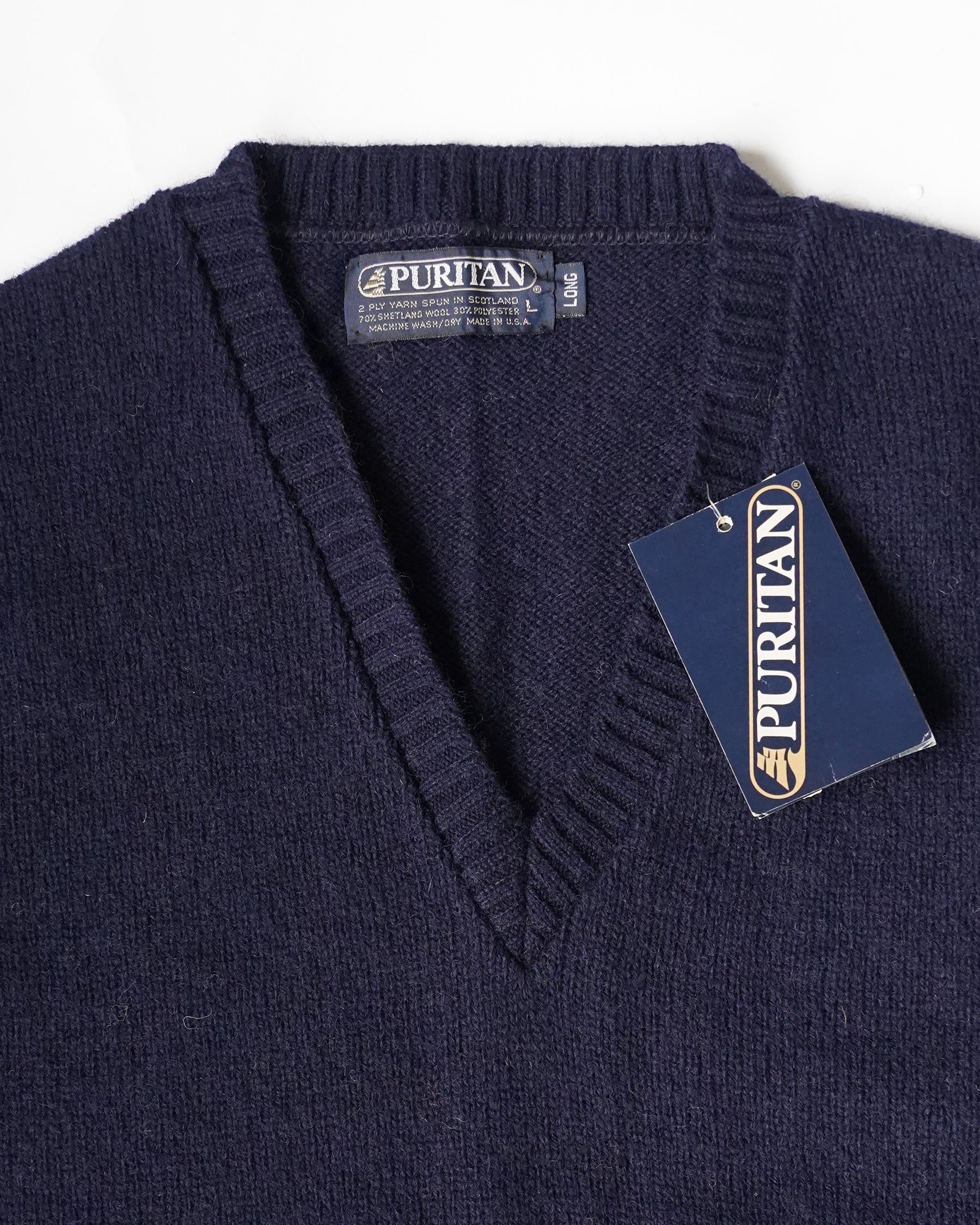 Wool Knit Vest - Navy