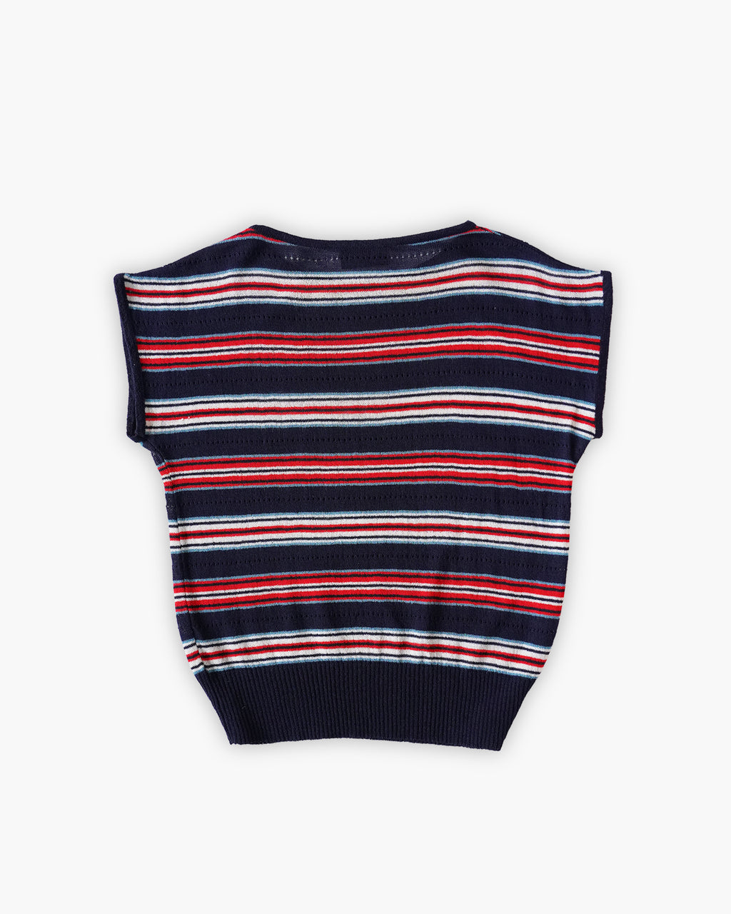 Striped Sleeveless Summer Knit Top