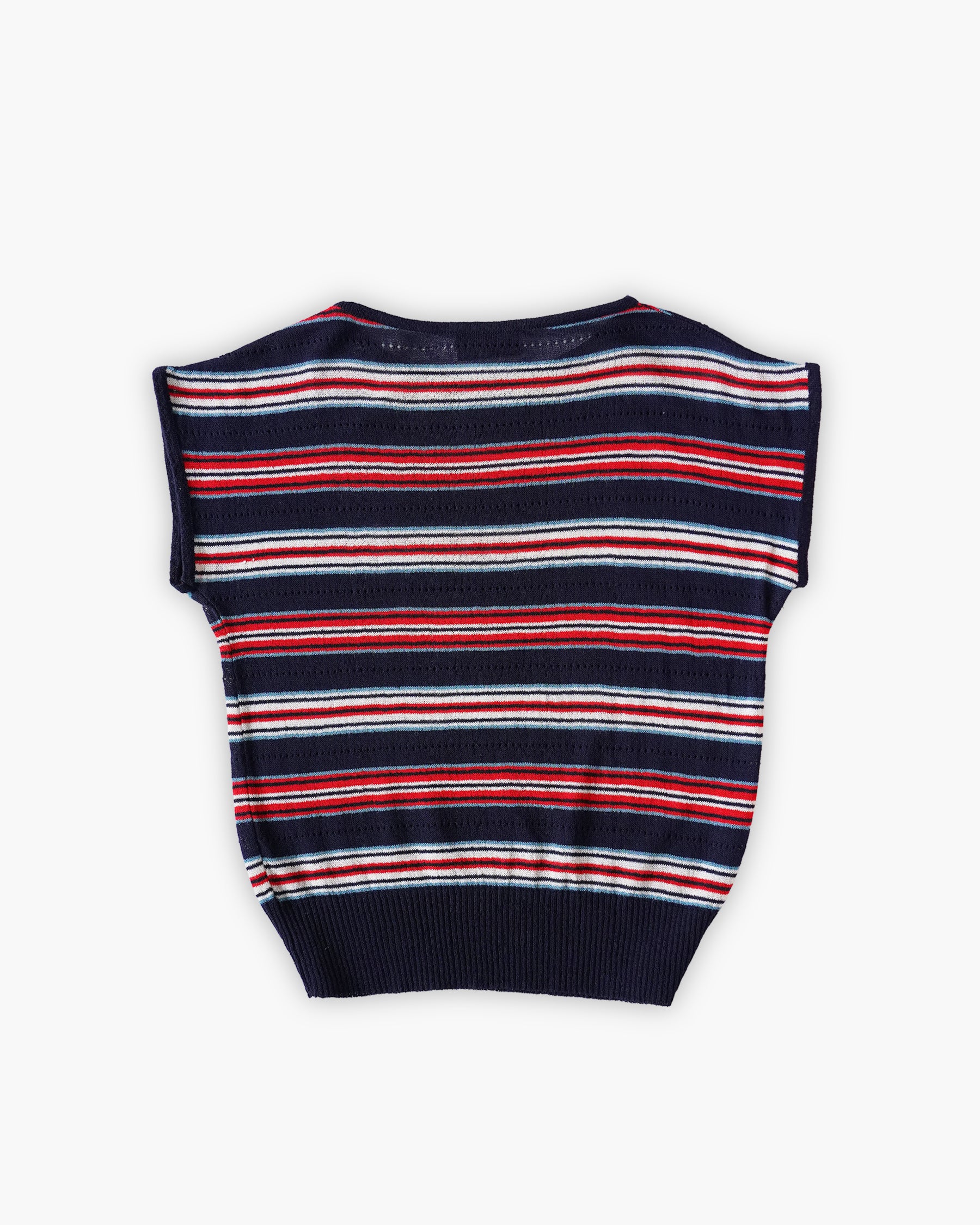 Striped Sleeveless Summer Knit Top