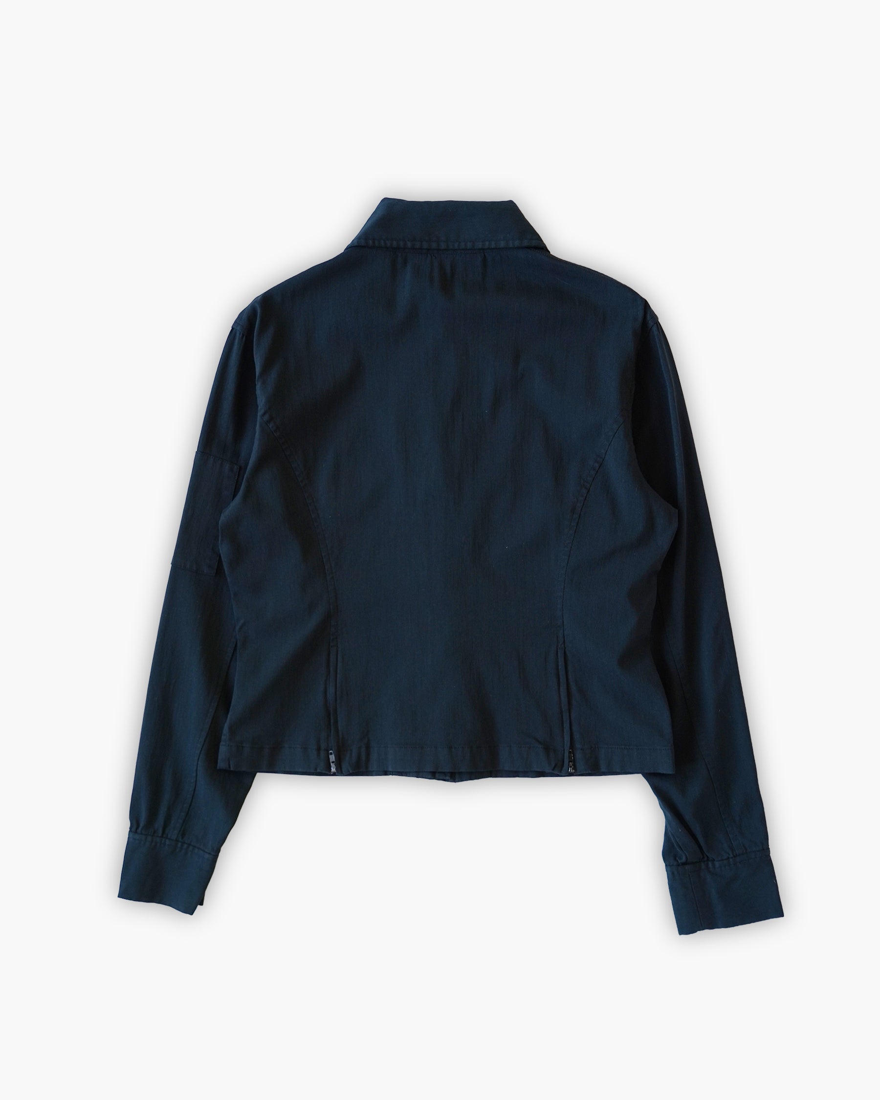 Rayon Cropped Zip Jacket