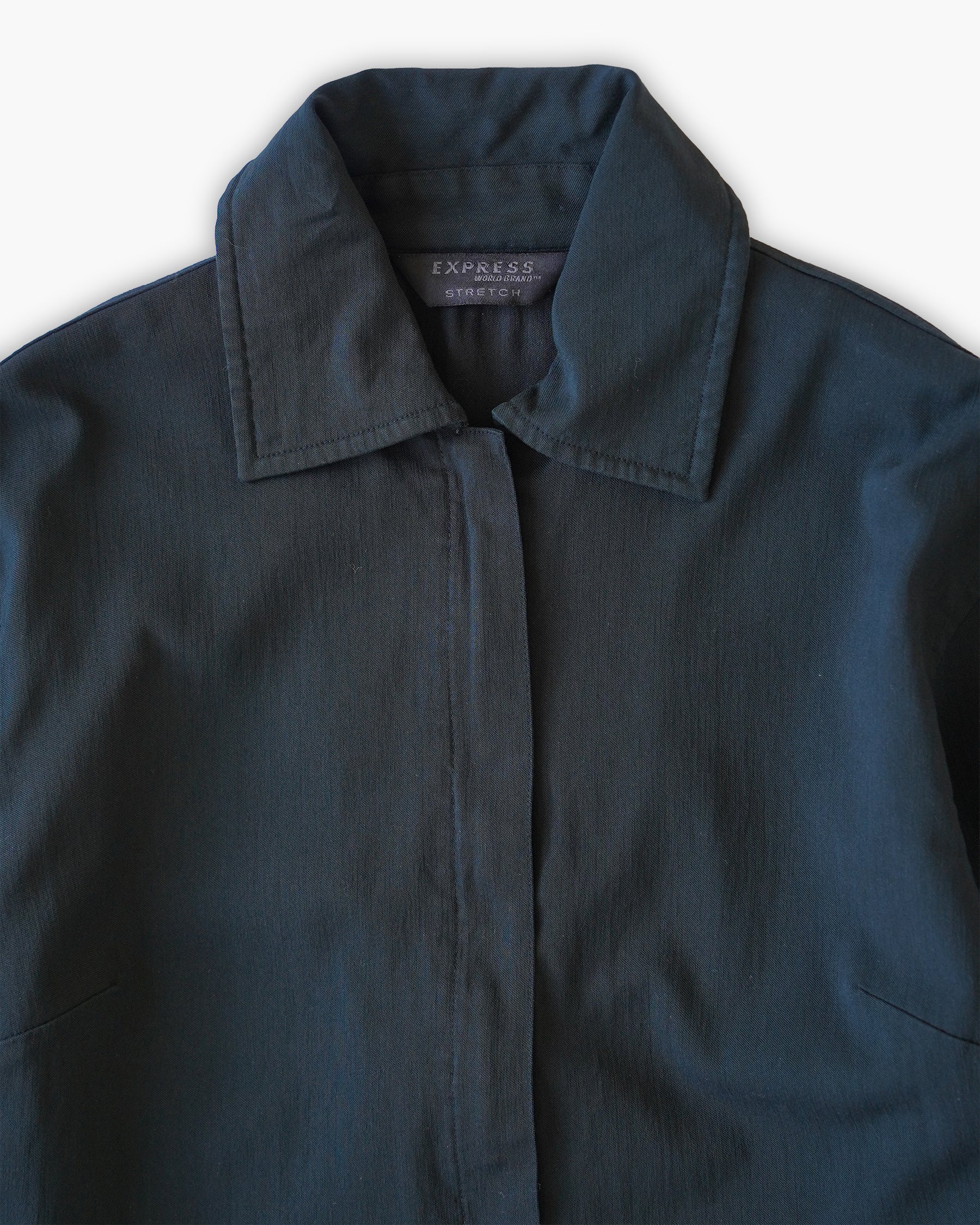 Rayon Cropped Zip Jacket