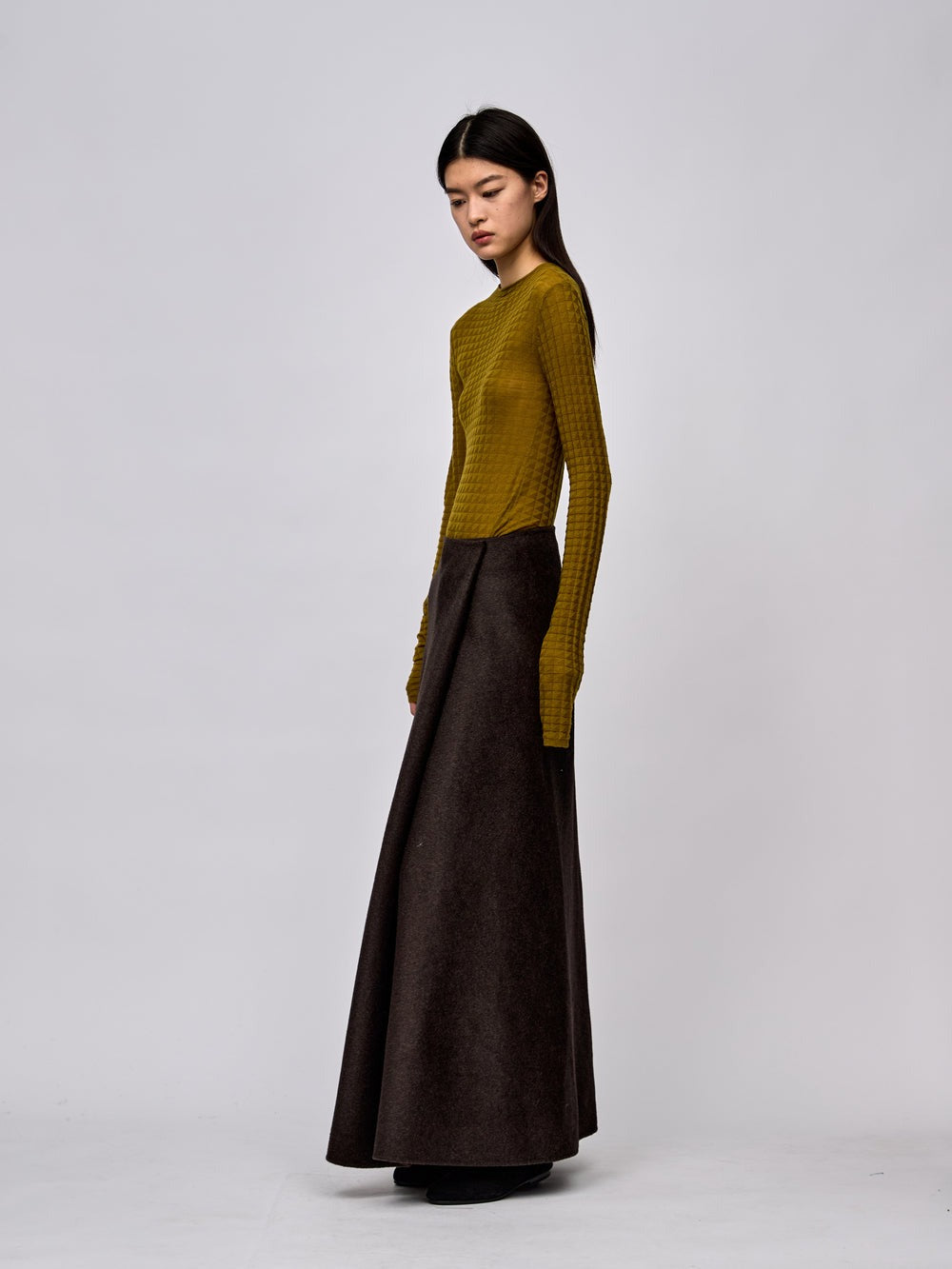 "RUOHAN" COFFEE NASSAU SKIRT