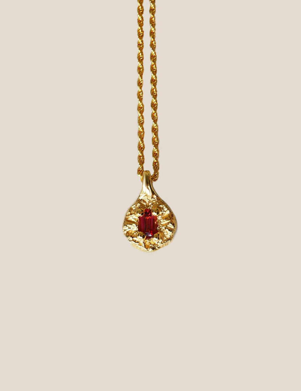 "Isabella Etou" Garnet Space Rock Necklace