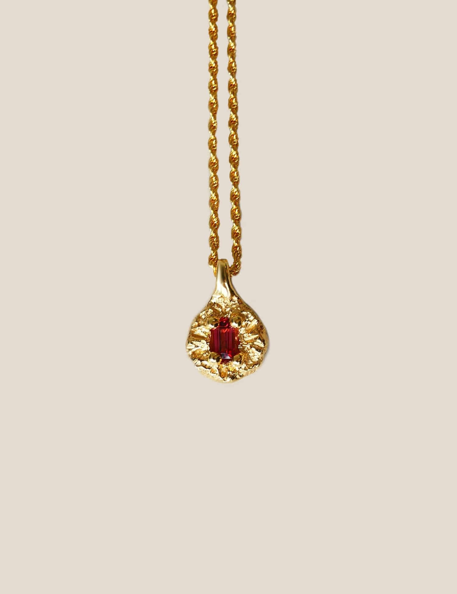 "Isabella Etou" Garnet Space Rock Necklace