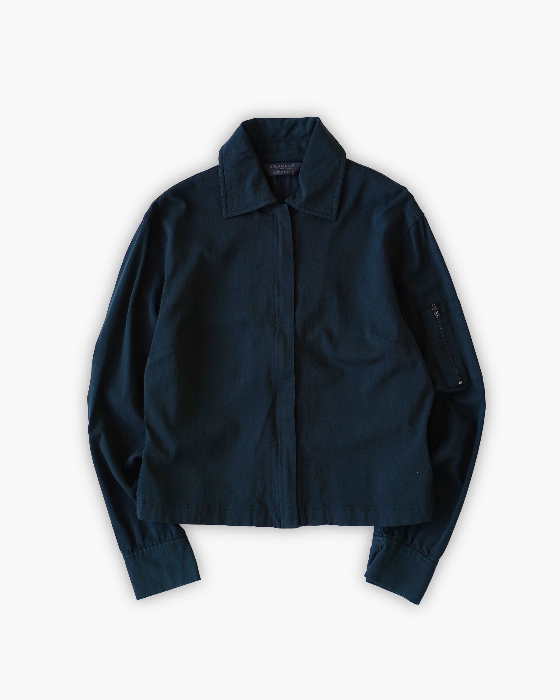 Rayon Cropped Zip Jacket